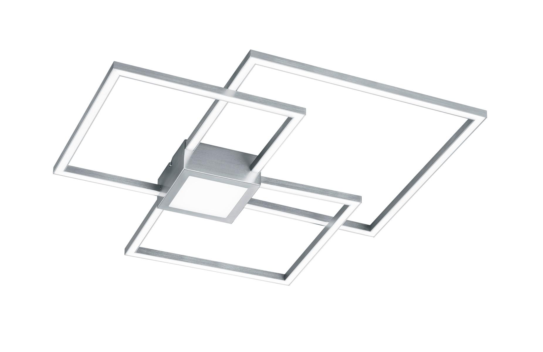 LED-Deckenleuchte Hydra in Nickelfarben max. 38 Watt - Nickelfarben, Design, Kunststoff/Metall (66,5/66,5/6,5cm) - Trio Leuchten