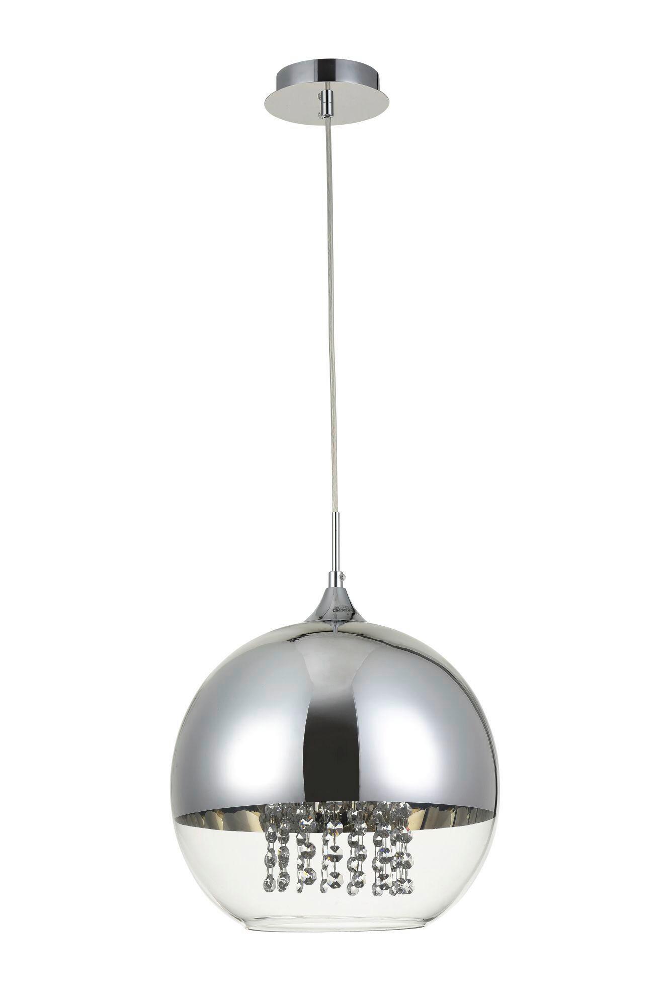 Pendelleuchte Fermi Nickelfarben max. 60 Watt - Transparent/Nickelfarben, Trend, Glas/Metall (30/30/28cm) - MAYTONI
