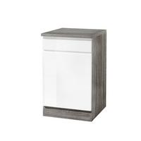 Küchenunterschrank "Cardiff" Weiss - Weiß Hochglanz/Grau, Basics, Holzwerkstoff (50/85/60cm) - Held