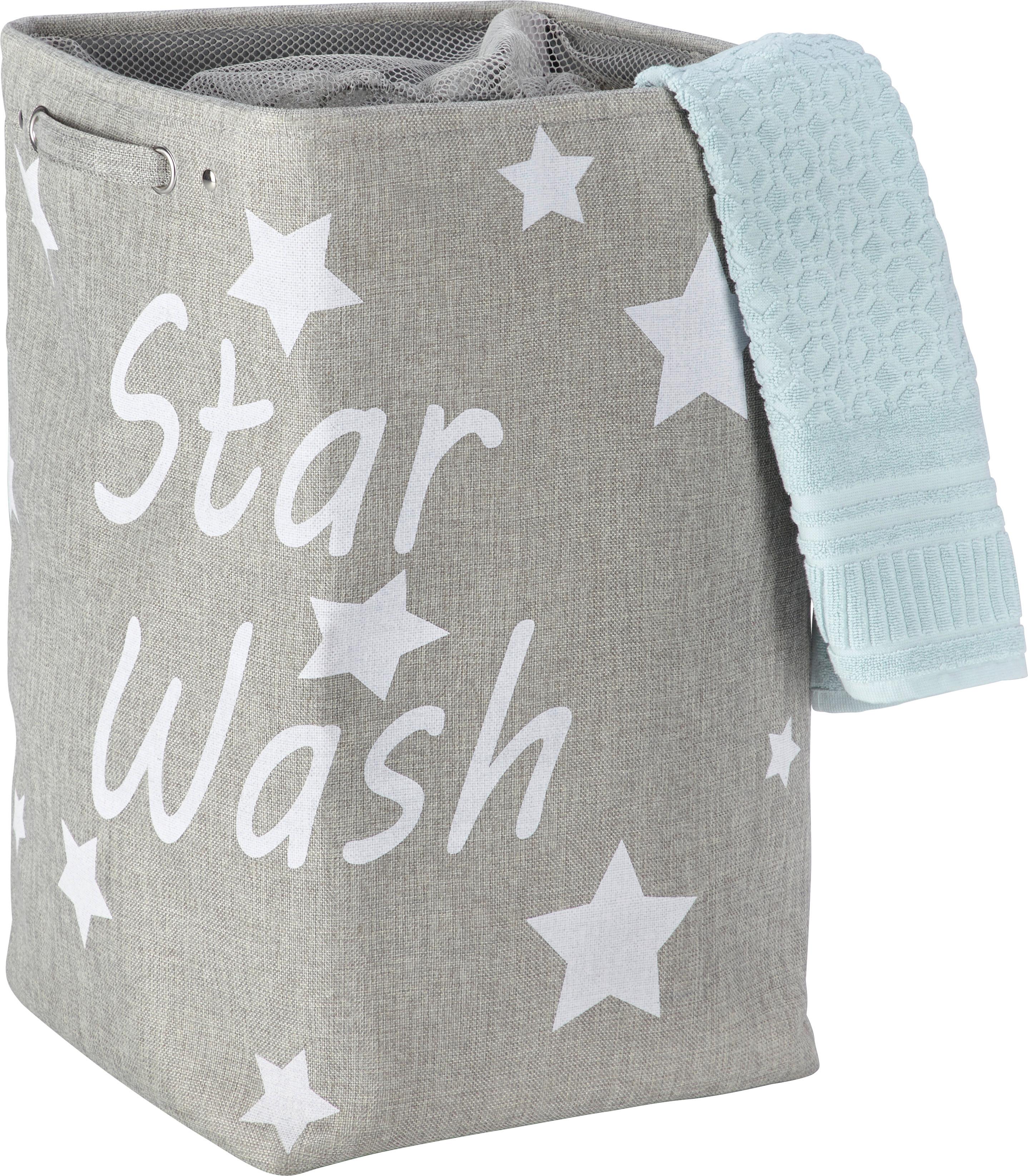 Wäschetonne Star Wash in Grau - Grau, Textil (36/56/36cm) - Modern Living