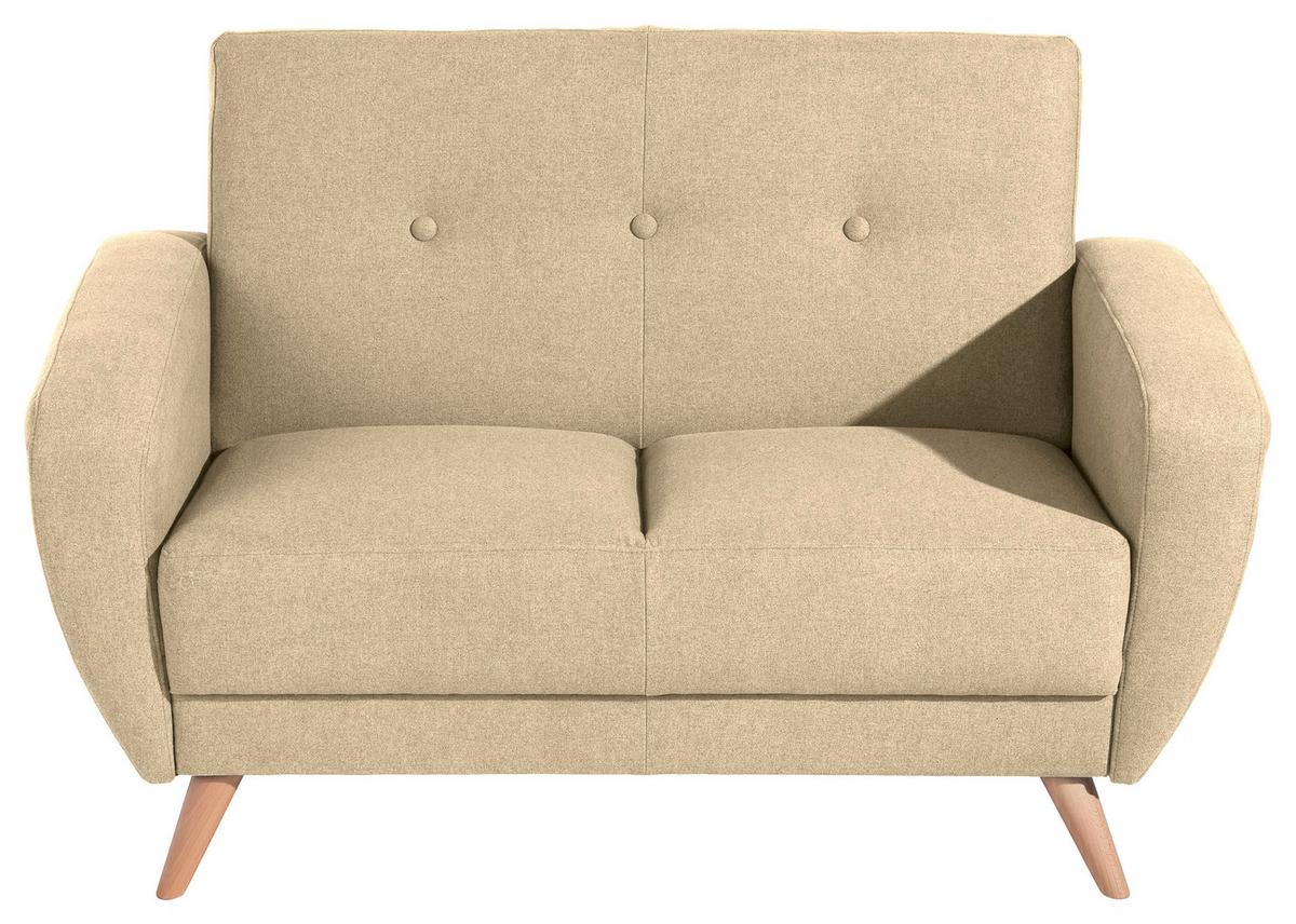 2-SITZER-SOFA JERRY - Beige/Naturfarben, Design, Holz/Textil (136/85/82cm) - Max Winzer