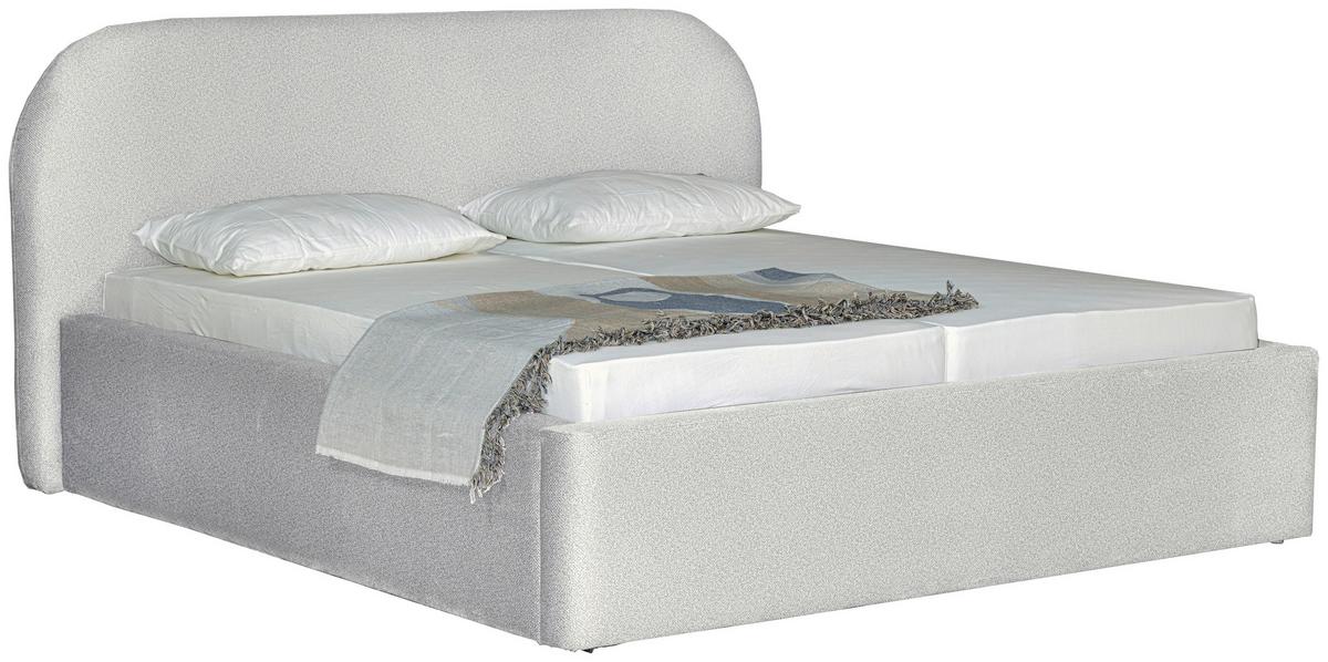 Tapecirani Krevet Bilbao Storage - crna/krem, Design, drvo/tekstil (180/200cm) - Modern Living