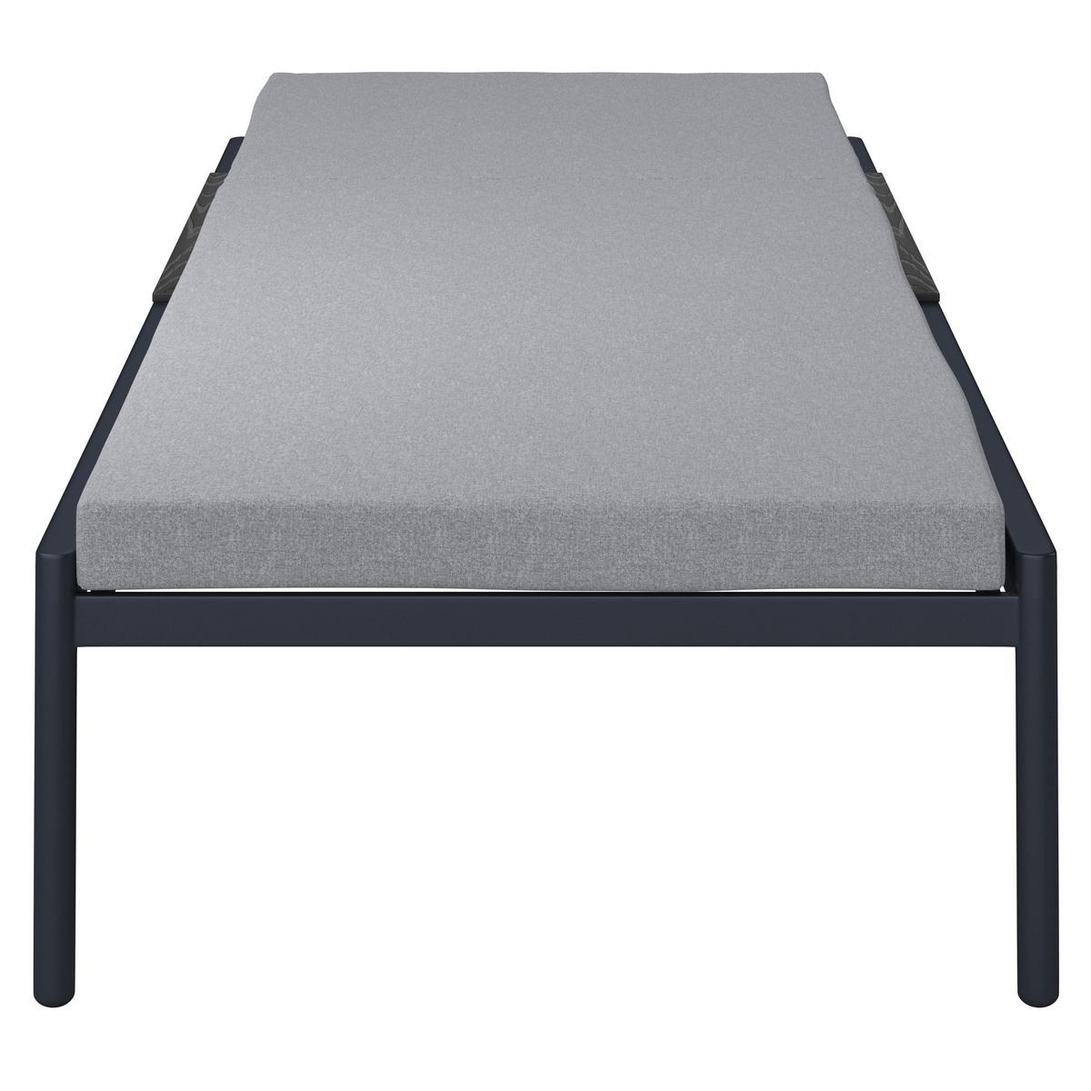 Gartenliege Fenja Hellgrau Outdoorstoff/Metall - Dunkelgrau/Hellgrau, MODERN, Kunststoff/Textil (210/65/32cm) - Bessagi Garden