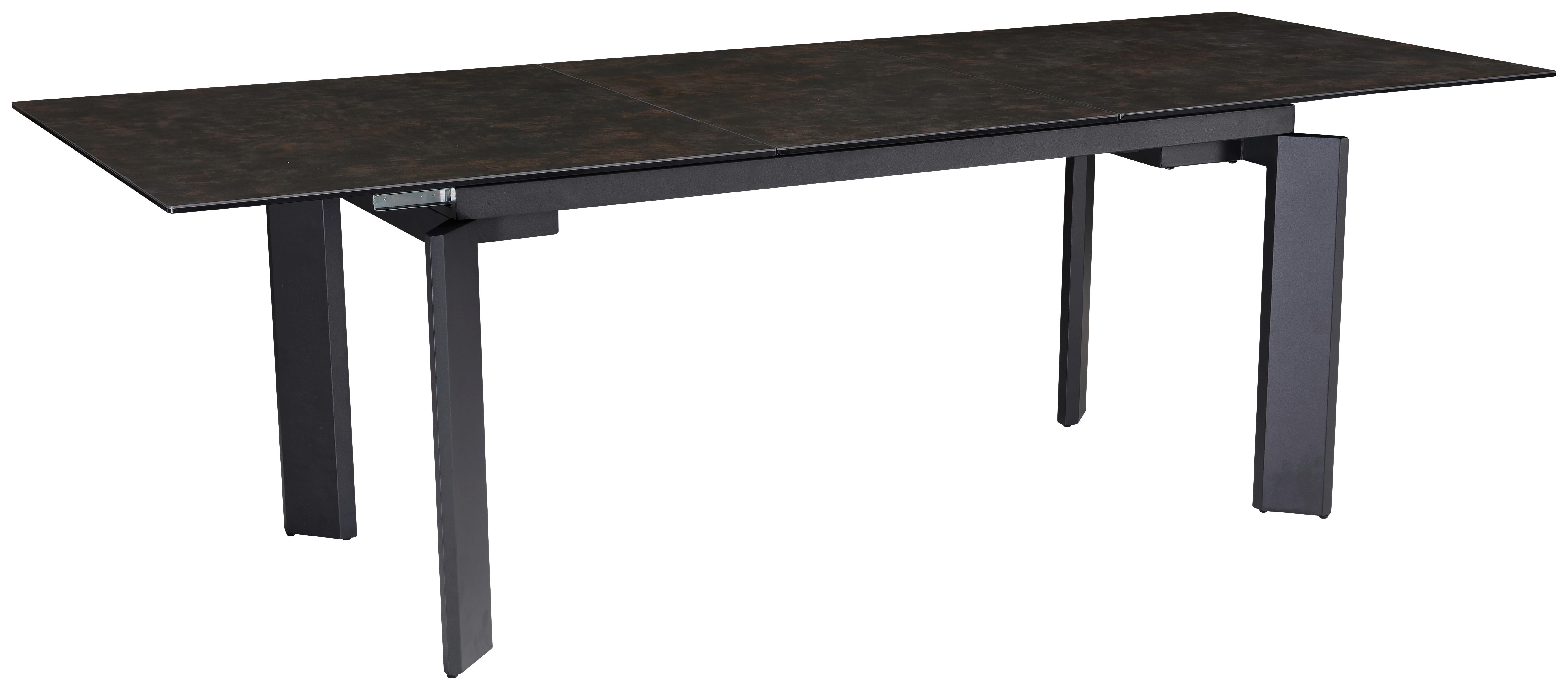 Raztegljiva Jedilna Miza Marble, Keramika, 180-240x95cm - črna, Design, kovina/keramika (180/95/77cm) - MID.YOU