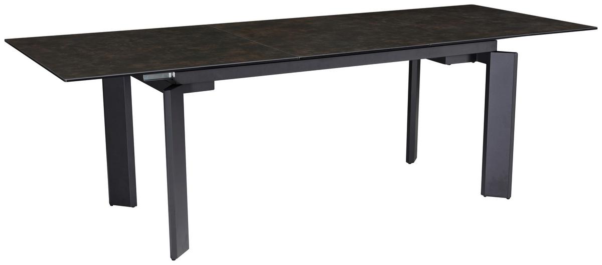Raztegljiva Jedilna Miza Marble, Keramika, 180-240x95cm - črna, Design, kovina/keramika (180/95/77cm) - MID.YOU