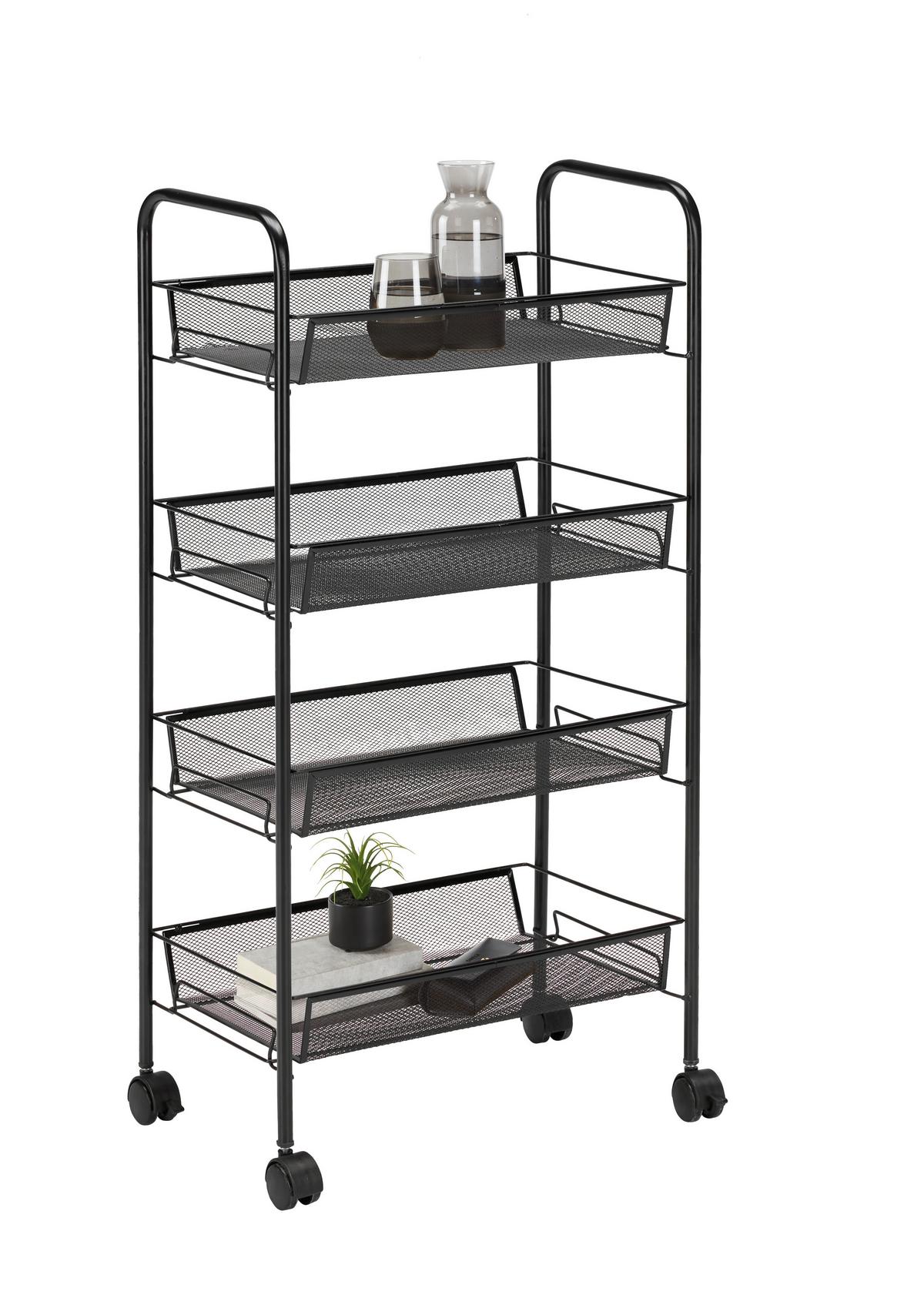 Allzweckwagen in Schwarz - Schwarz, MODERN, Kunststoff/Metall (44/85/26cm) - Based