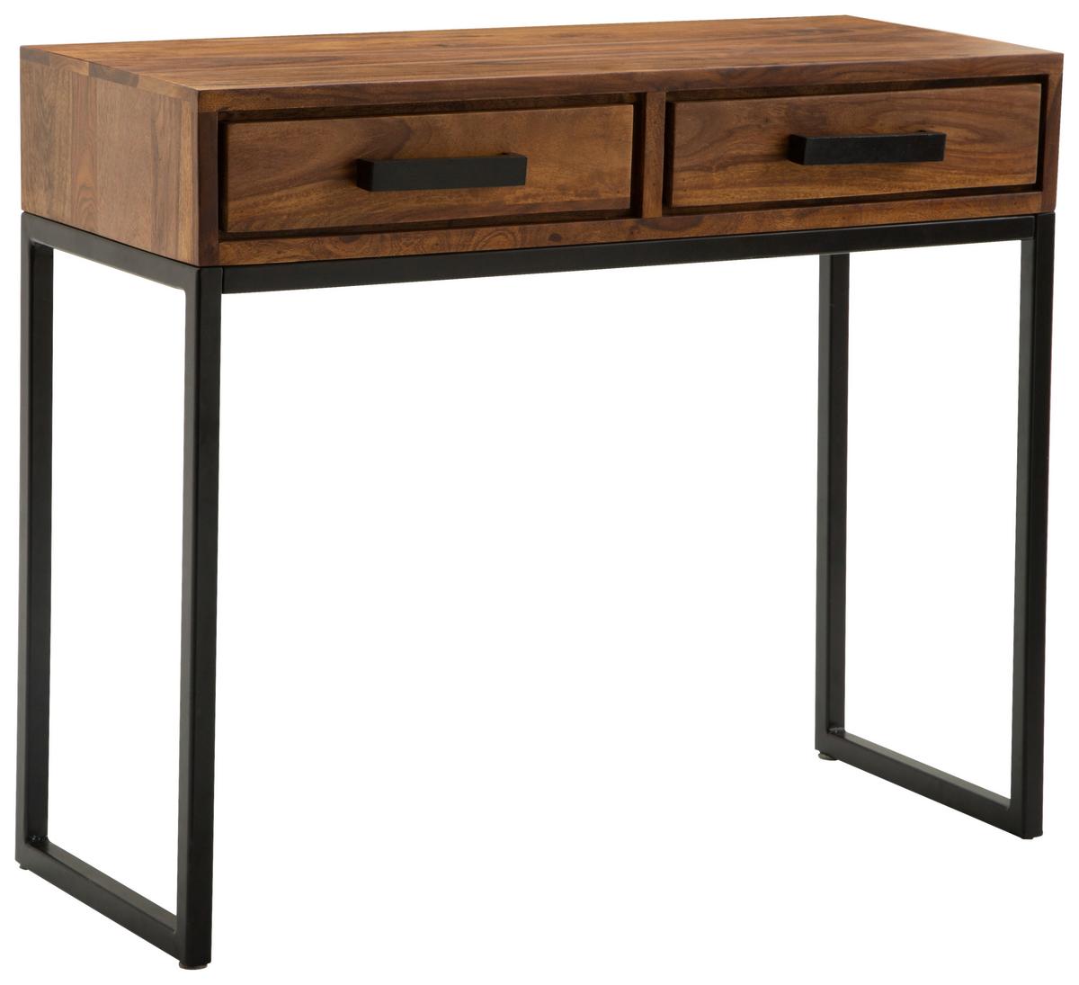 Konzolna Mizica Wl6.147 - črna/barve indijskega rožnega lesa, Konvencionalno, kovina/les (90/35,5/76,5cm) - MID.YOU