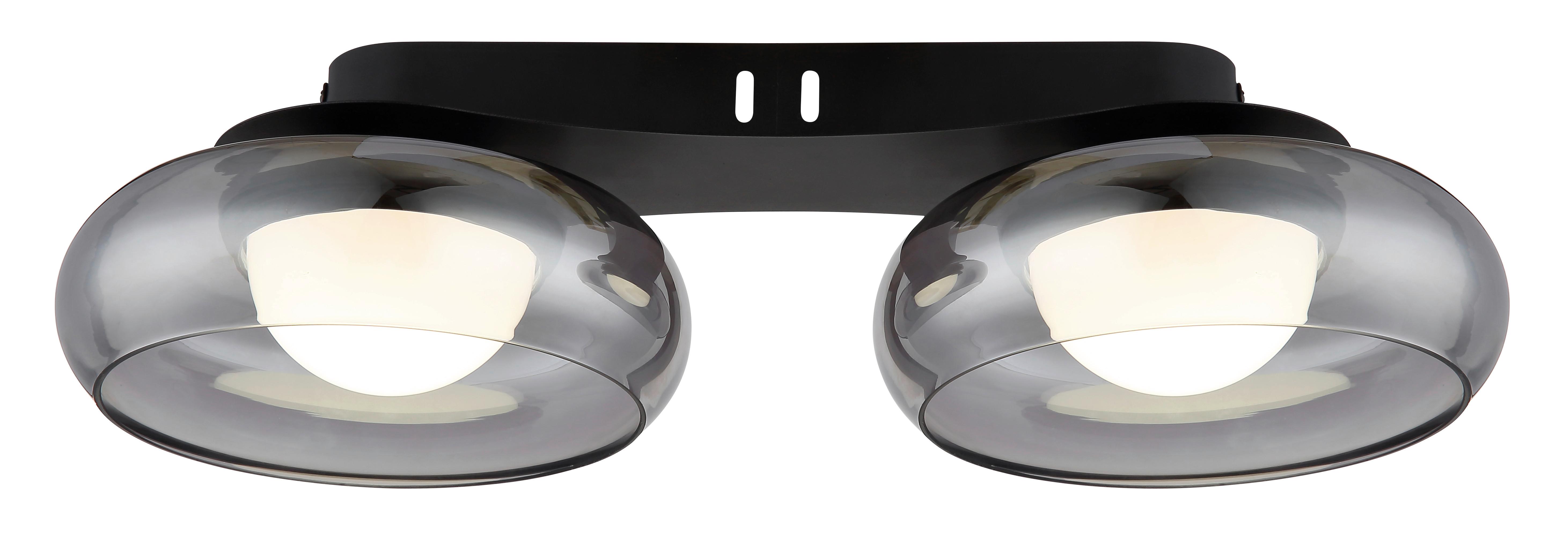 Led Stropna Svjetiljka Carlene - bijela/siva, Design, staklo/metal (45/20/10cm) - Globo