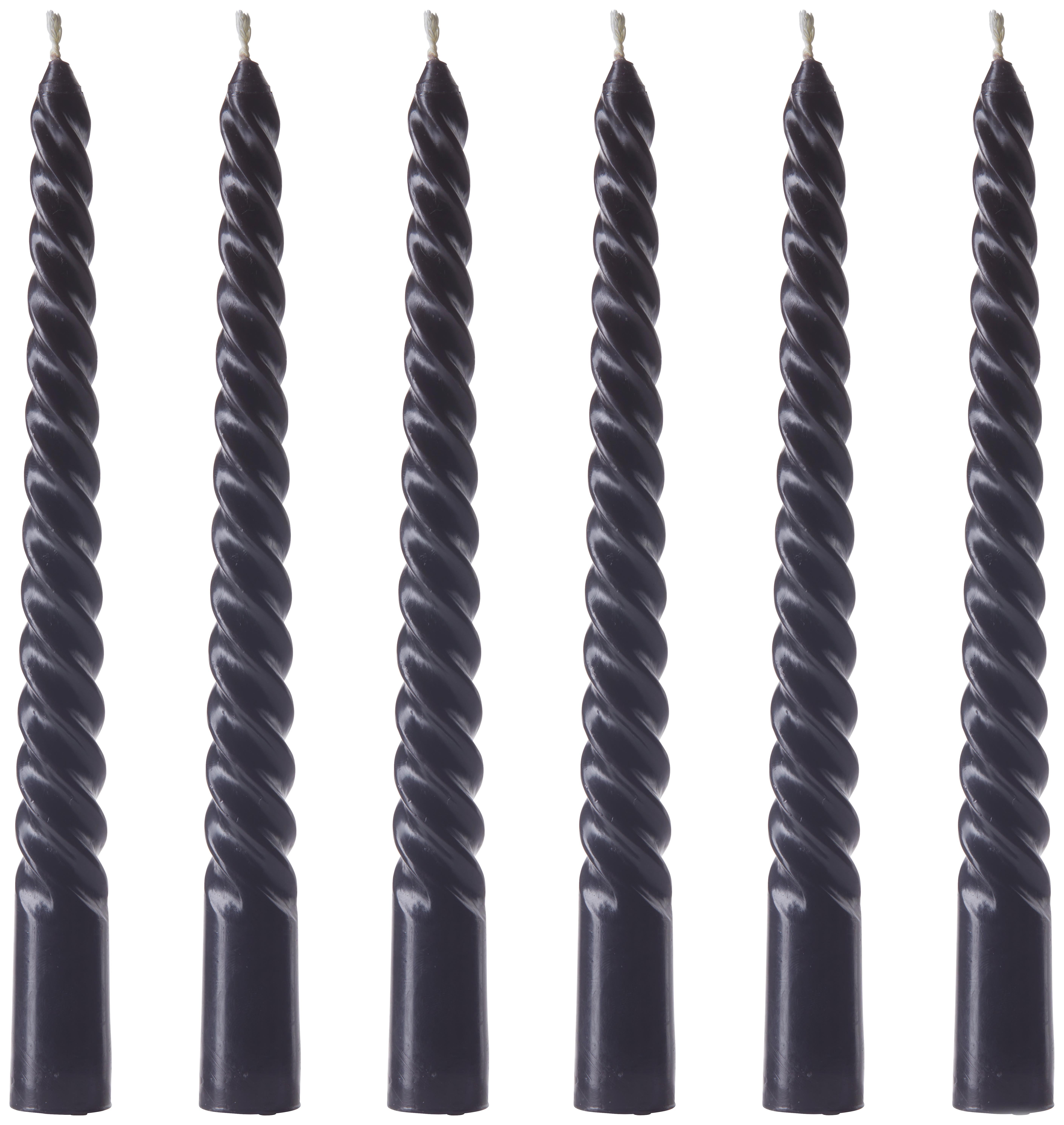 Hengergyertyaszett Twisto - fekete, Modern, természetes anyagok/paraffin (2/20cm) - Modern Living