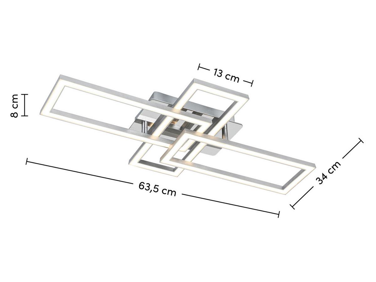 LED-Deckenleuchte Omie Silber-/Chromfarben max.24Watt - Chromfarben/Silberfarben, MODERN, Kunststoff/Metall (63,5/34/8cm) - Mömax