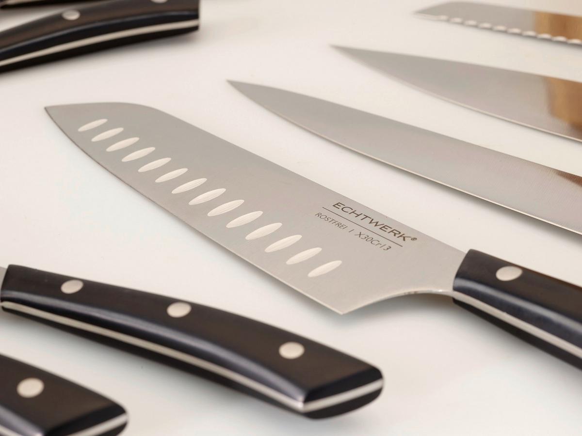 Messerset Echtwerk Schwarz 15-teilig - Silberfarben/Schwarz, Trend, Kunststoff/Metall (24,8/13,2/36cm) - Echtwerk