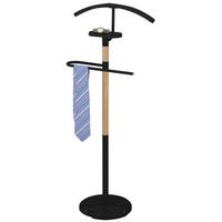 Herrendiener aus Kautschuk Teilmassiv - Schwarz/Naturfarben, KONVENTIONELL, Holz/Metall (46,5/112/28,5cm) - Mömax