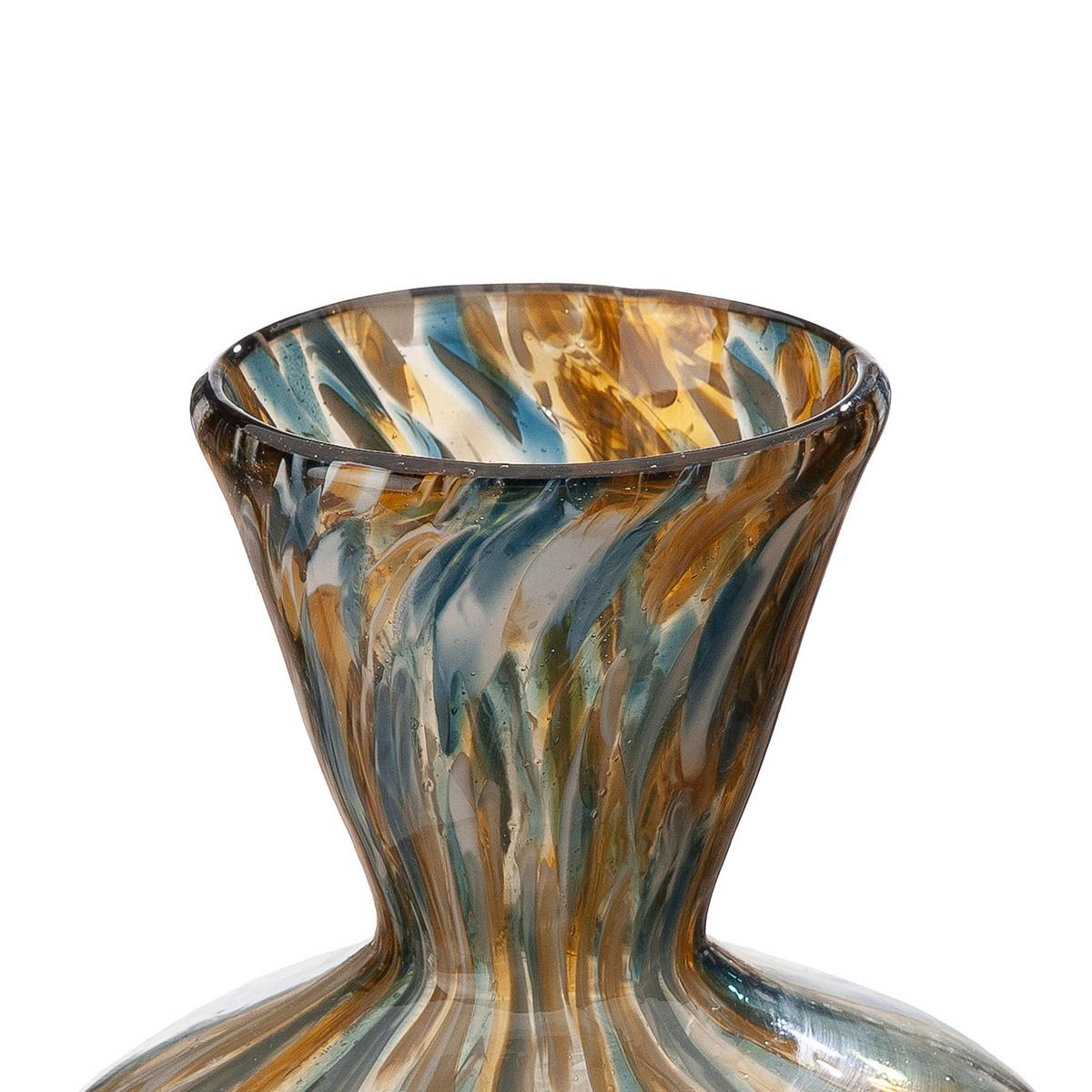 Dekovase Bronko Hellbraun/Pastellblau - Hellbraun/Pastellblau, Basics, Glas (20/31cm)