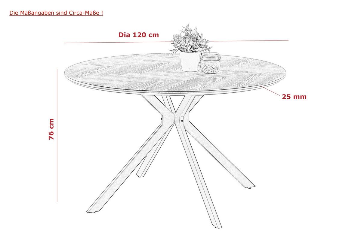 ESSTISCH PETRA T - Hellgrau/Schwarz, MODERN, Holzwerkstoff (120/76/120cm) - MID.YOU