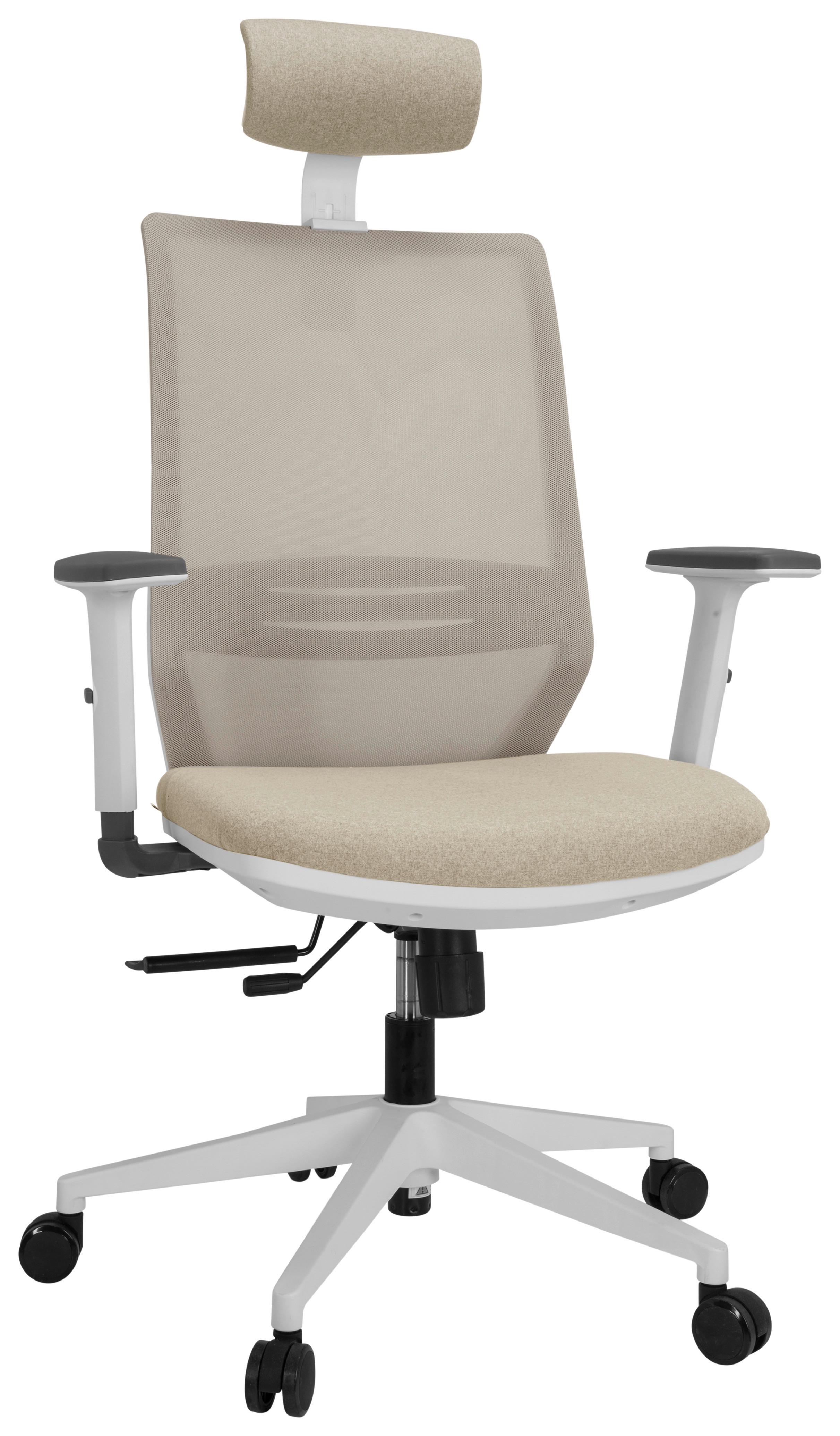 Pisarniški Stol Profondo Pro W, Bež - bela/bež, Basics, umetna masa/tekstil (70/117/62cm) - MID.YOU
