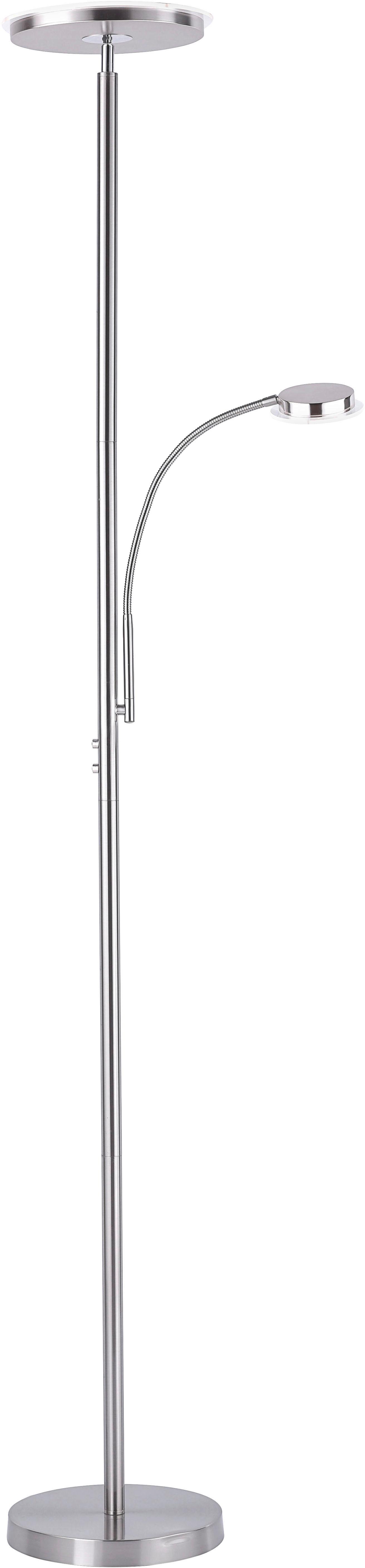 LED-Stehleuchte Hans in Nickelfarben max. 22 Watt - Nickelfarben, KONVENTIONELL, Metall (30/30/181cm)