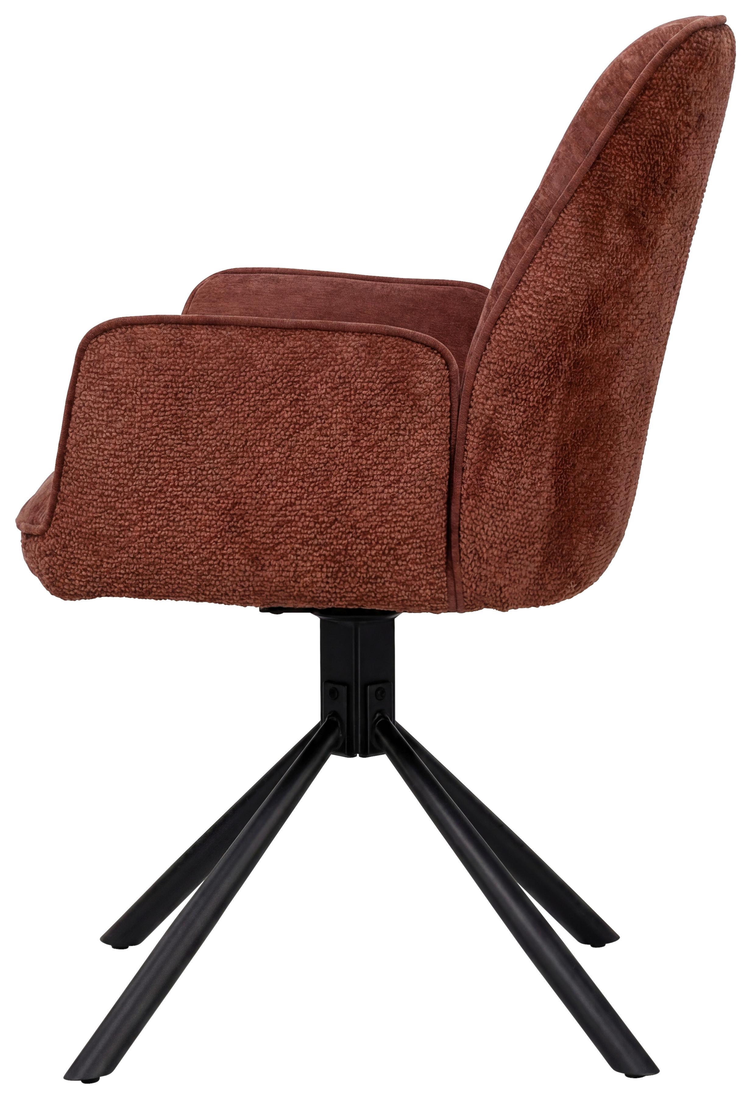 STOL MED ARMSTÖD QUEENS - vinröd/svart, Design, metall/textil (60/89/64cm) - Mömax