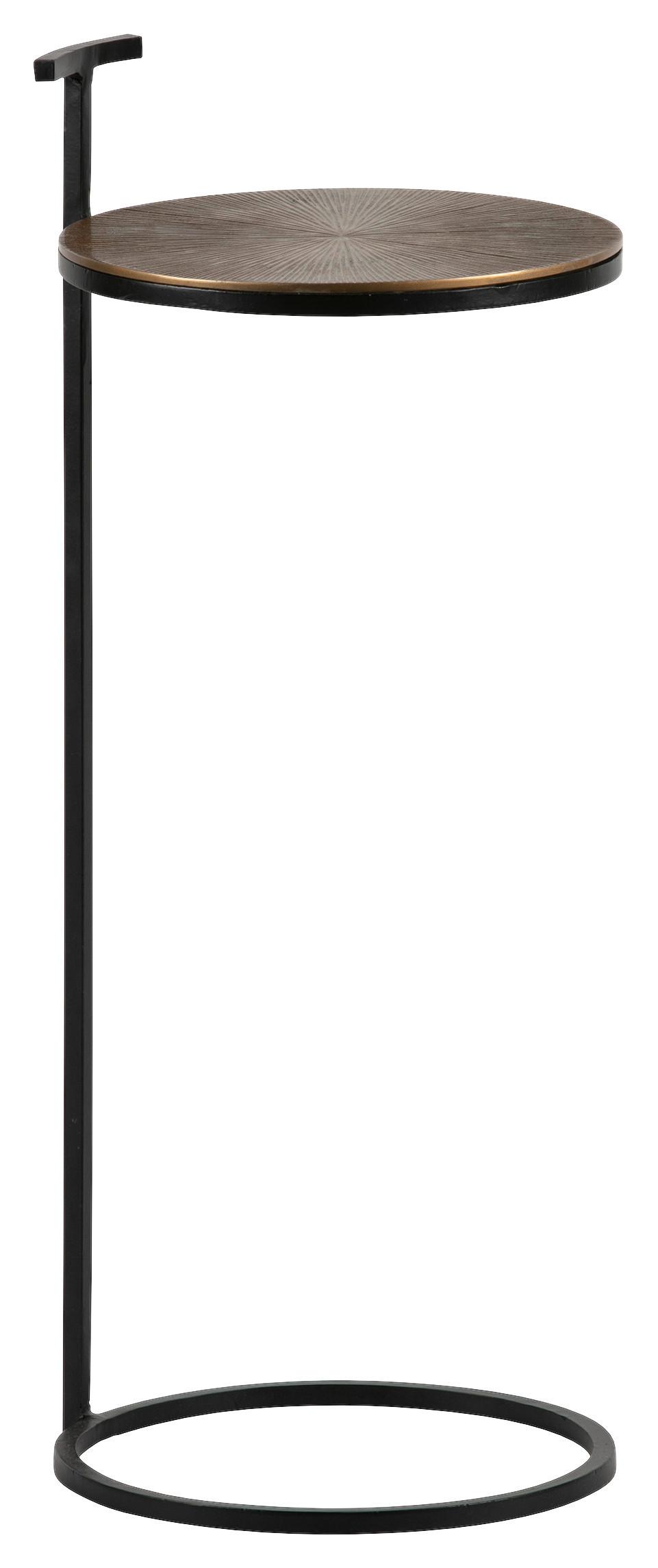 STOLIK BOCZNY POSITION - kolor mosiężny/czarny, Design, metal (26/26/64cm) - Livetastic