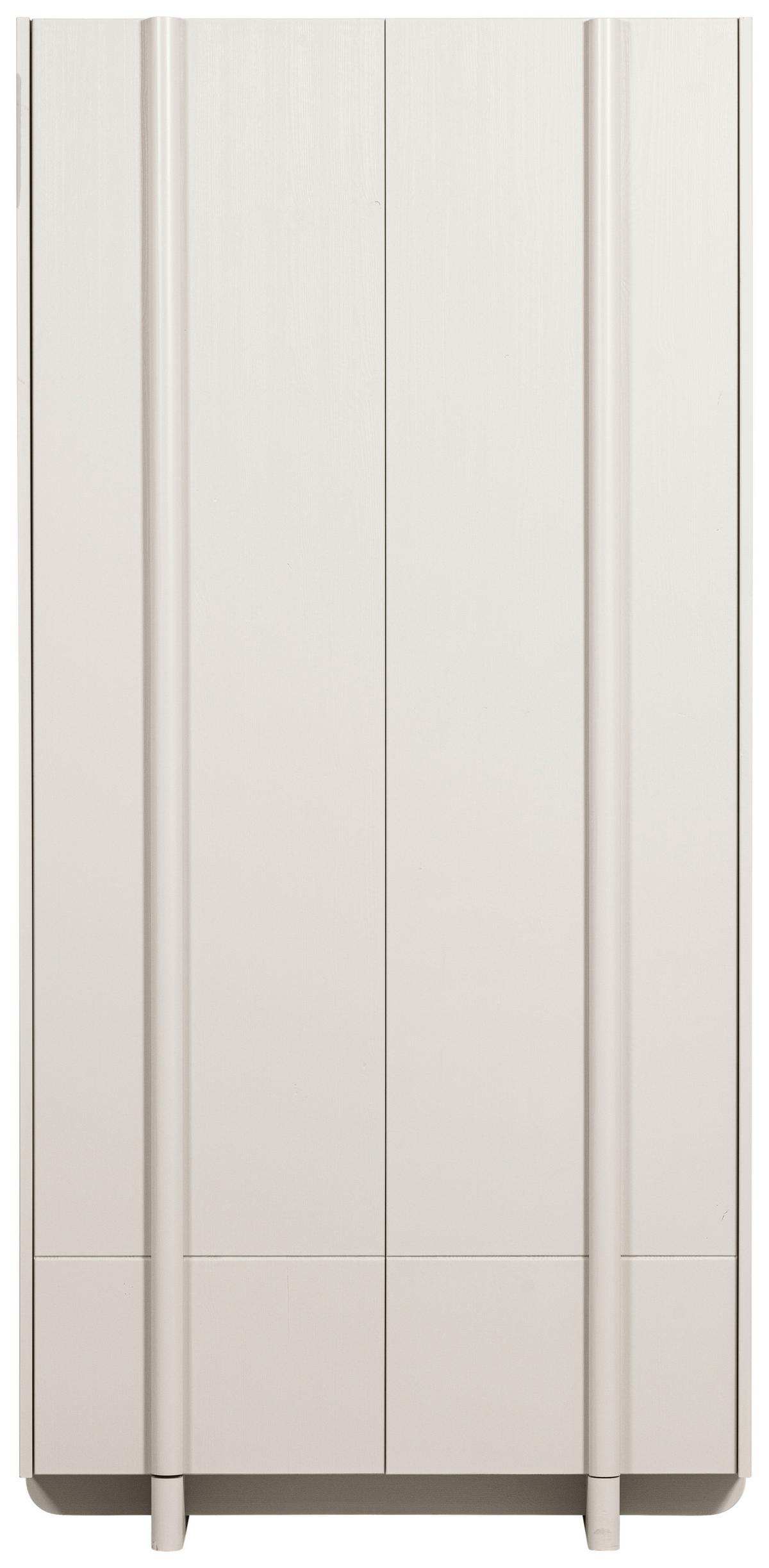 Garderobenschrank Basu Grauweiß B: 101 cm - Grauweiß, Design, Holz (101/210/46cm) - Livetastic