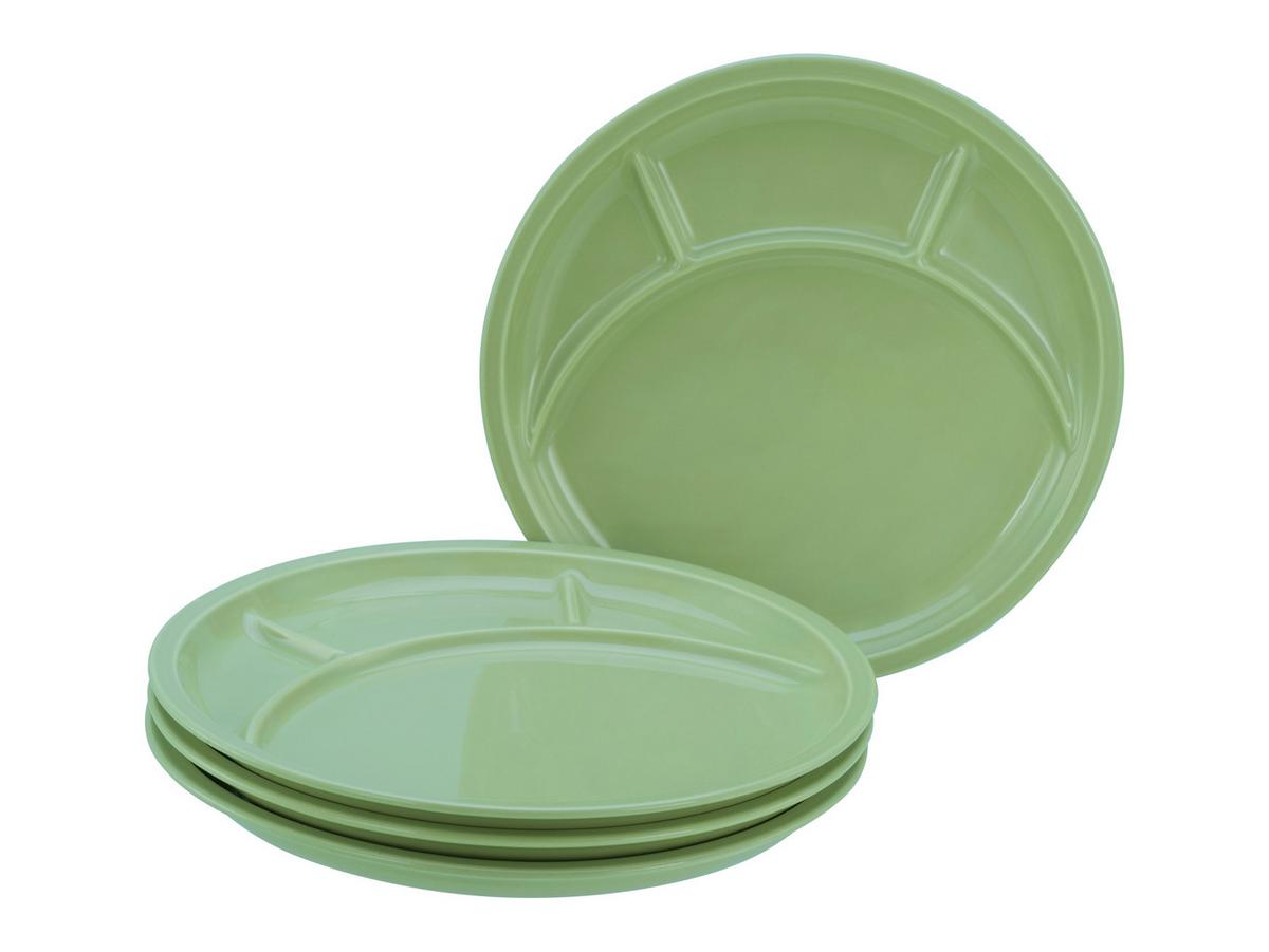 Krožnik Za Fondi Universal Green, 4-Delni - zelena, Basics, keramika (27cm) - Creatable
