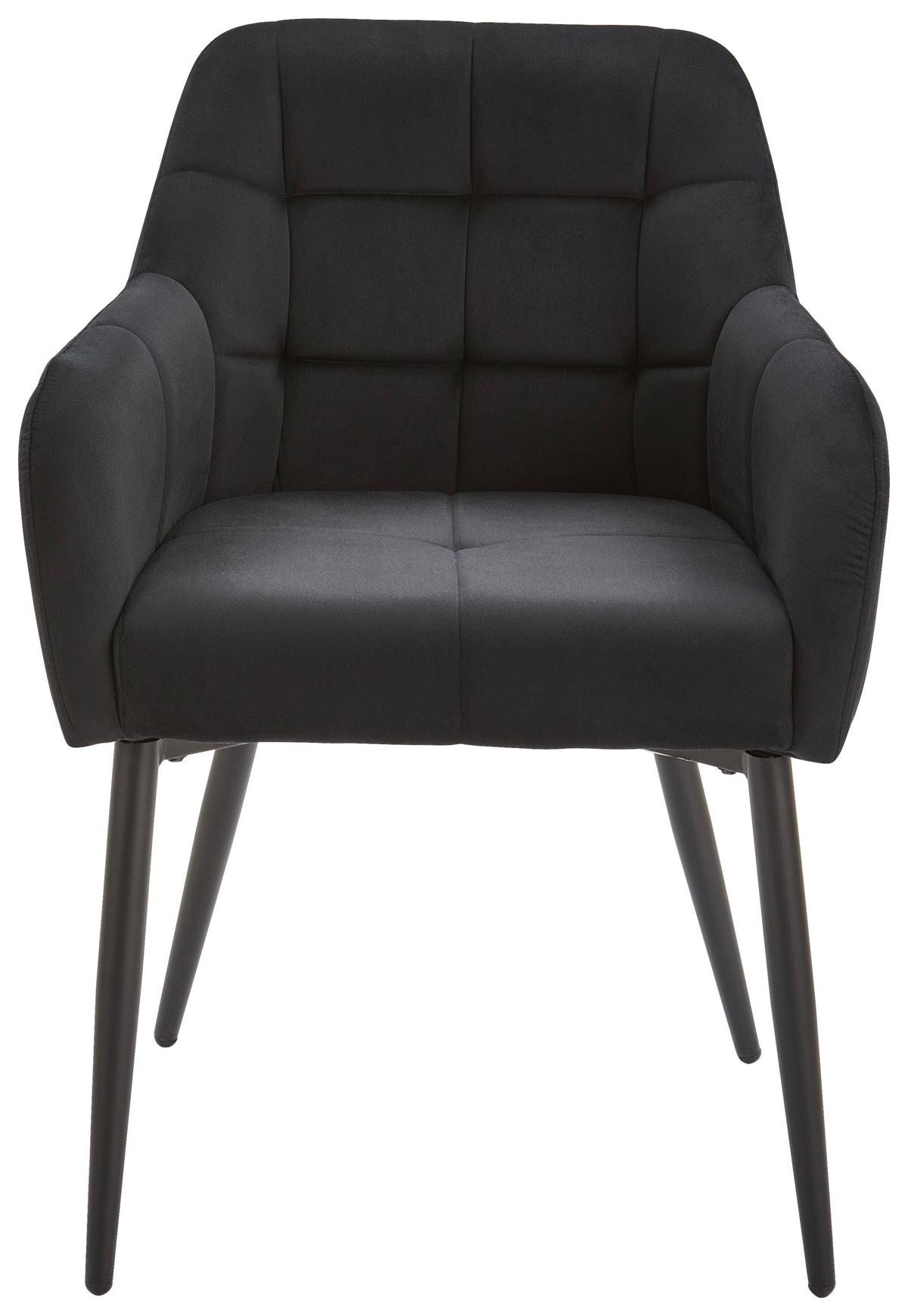 KRZESŁO Z PODŁOKIETNIKAMI HANNA - ciemnoszary/czarny, Modern, metal/tkanina (60/82/60cm) - Livetastic