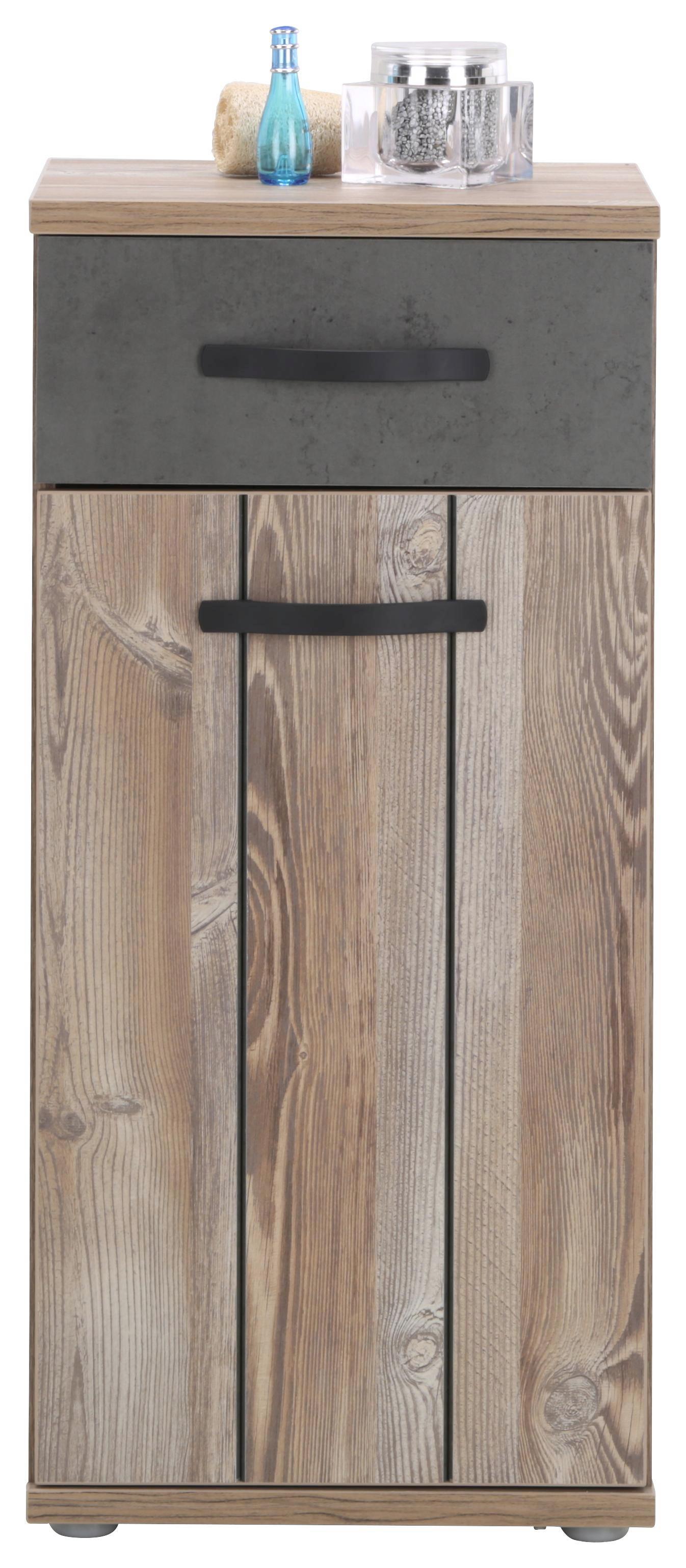 Unterschrank Kieferfarben/Dunkelgrau - Dunkelgrau/Schwarz, MODERN, Holzwerkstoff/Kunststoff (41/87/35cm) - Mömax modern living