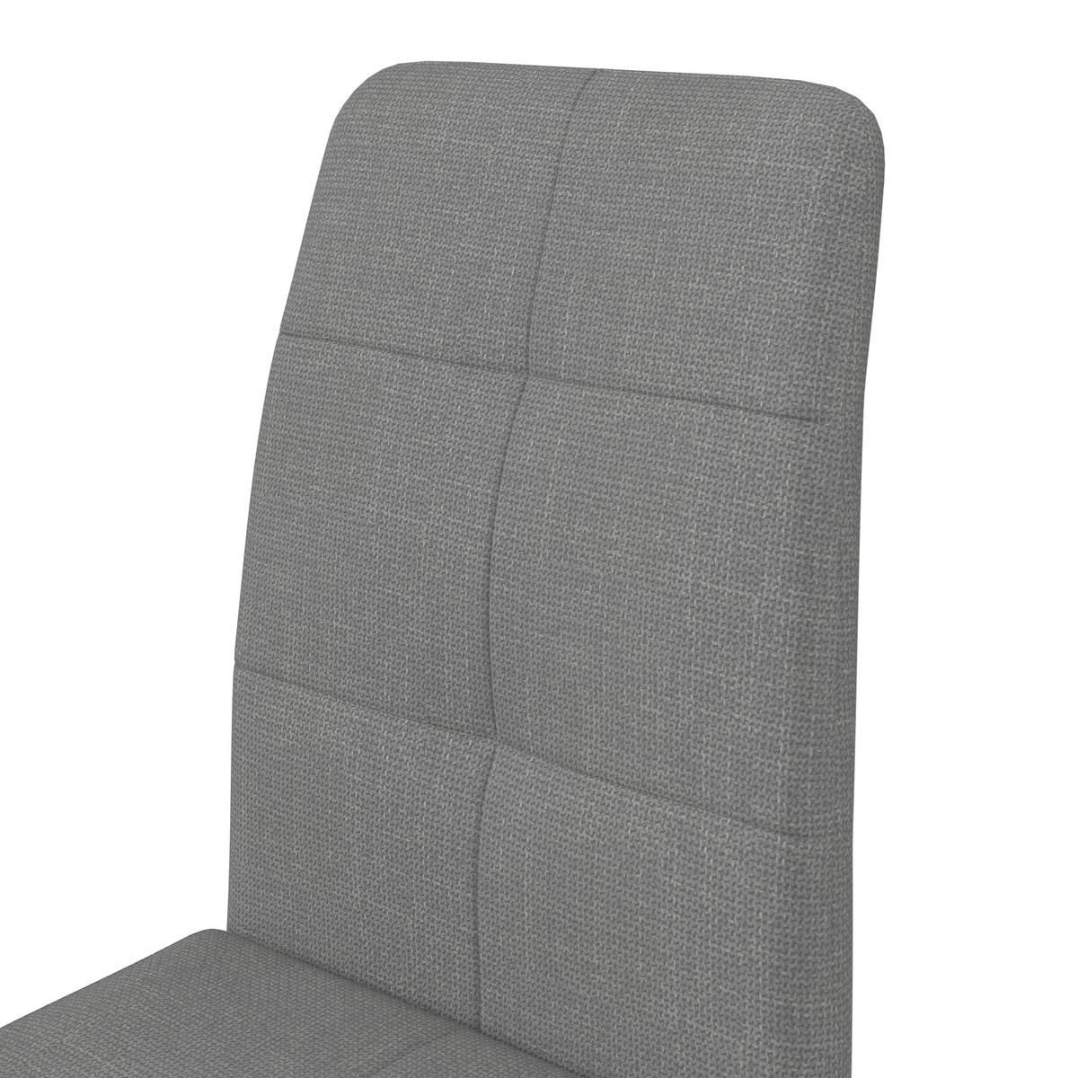 Schwingstuhl Lucie Grau Leinenoptik Gepolstert - Grau/Nickelfarben, MODERN, Textil/Metall (43/99/60cm) - Bessagi Home