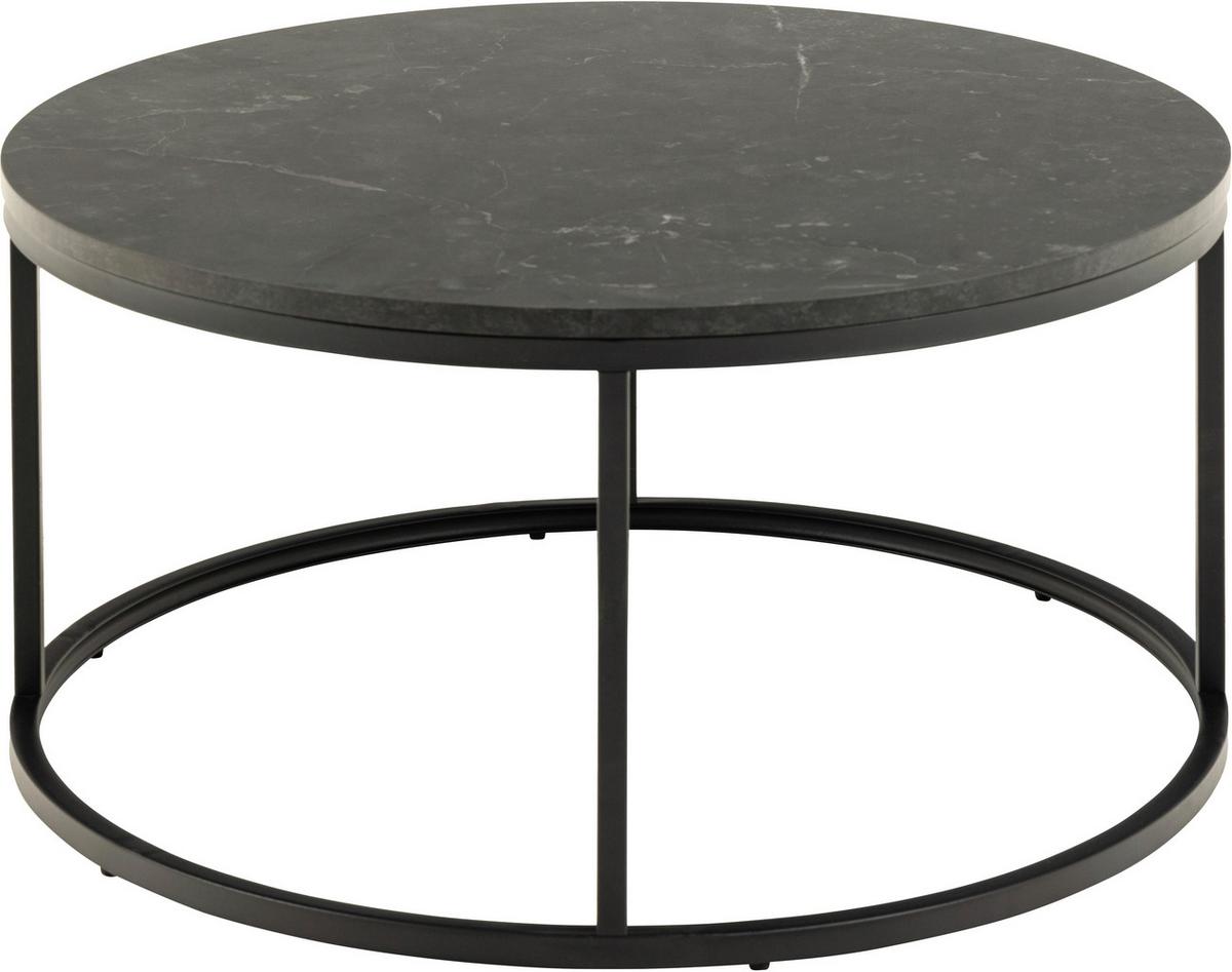 Măsuță de cafea SPIRO - negru, Design, metal/material pe bază de lemn (80/80/40cm) - Modern Living