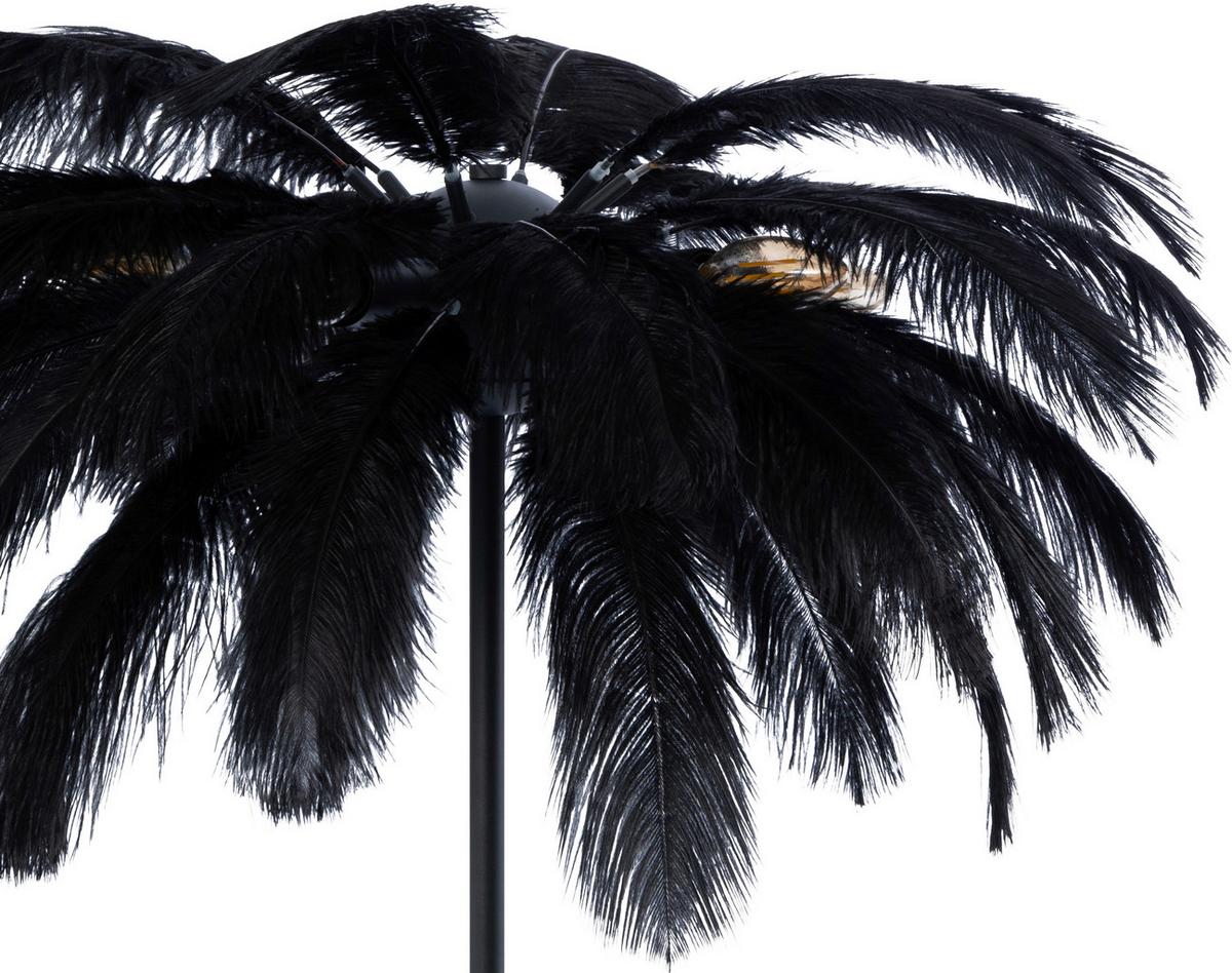 LAMPA STOJĄCA PALMA - czarny, Trend, metal/tkanina (55/160cm) - Novel