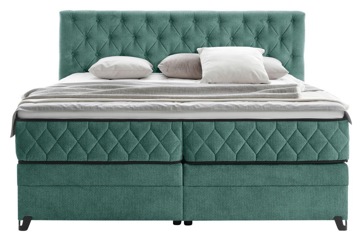 Boxspring Krevet Carmen - tirkizna, Konvencionalno, drvni materijal/drvo (160/200cm) - Modern Living