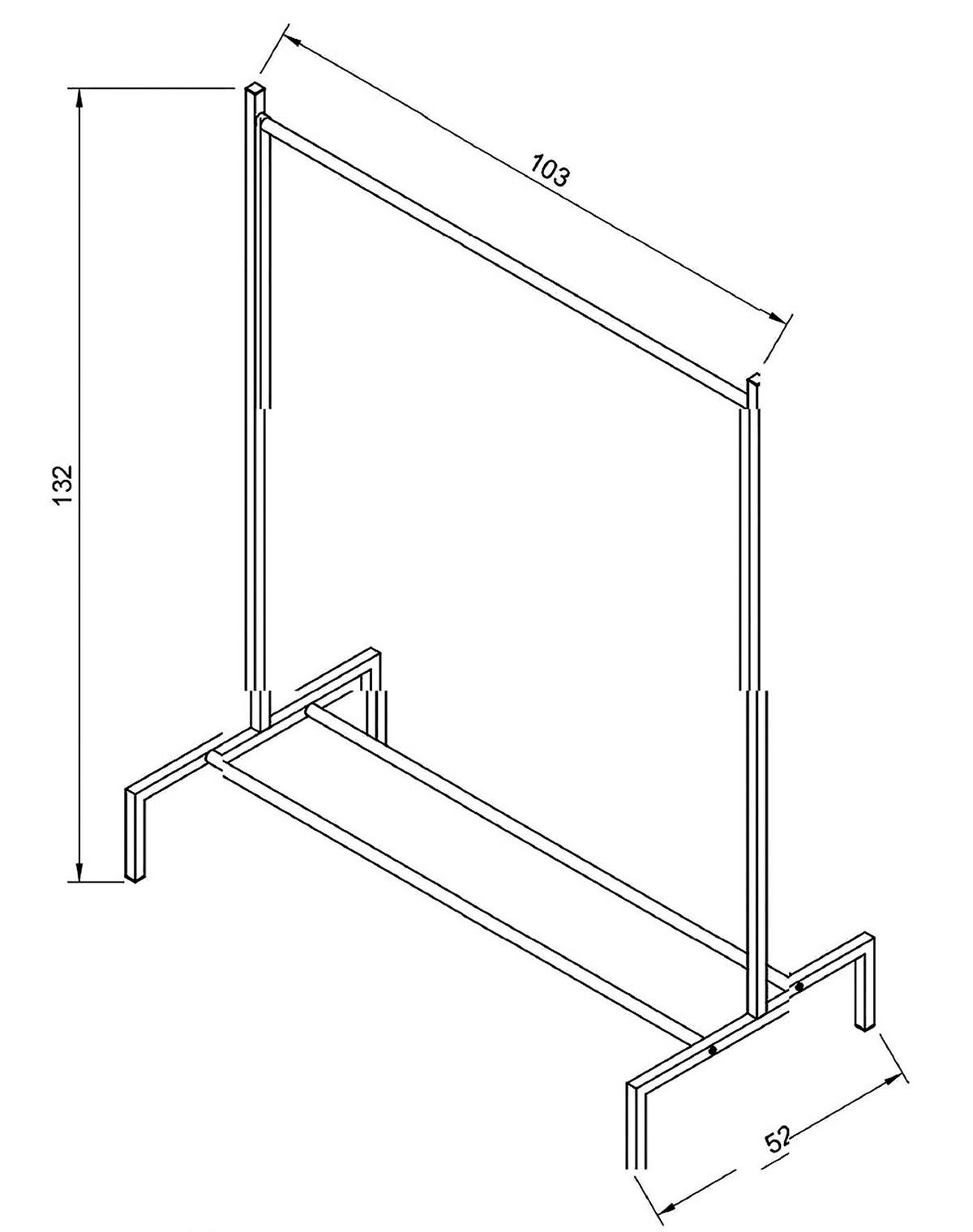 Kleiderständer Labol S ca. 103x132x52 cm Weiß - Weiß, Design, Metall (103/132/52cm) - MID.YOU