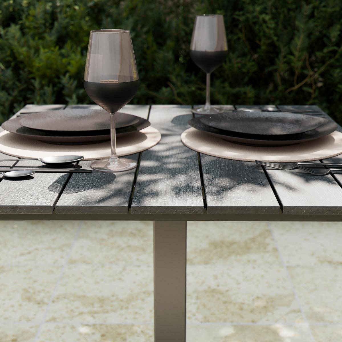 Gartentisch Florian 1 Polywood Grau/Schwarz ca. 70x72x70cm - Schwarz/Grau, Basics, Kunststoff/Metall (70/72/70cm) - Mömax