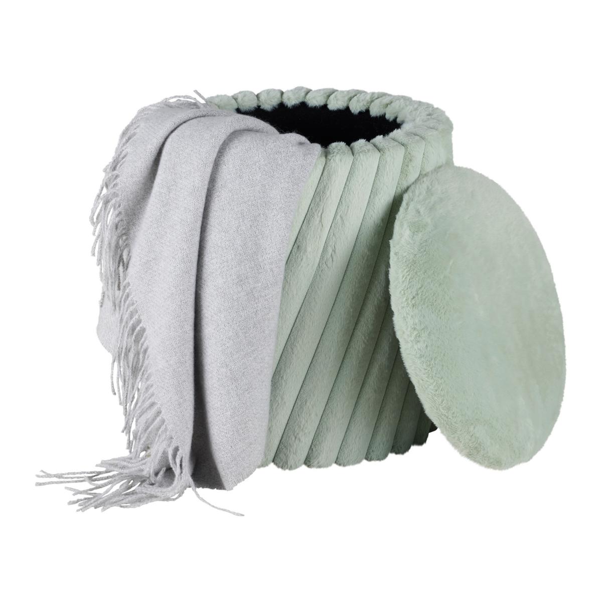 Hocker Cady Grün - Grün, ROMANTIK / LANDHAUS, Holzwerkstoff/Textil (37/40/37cm) - Mömax