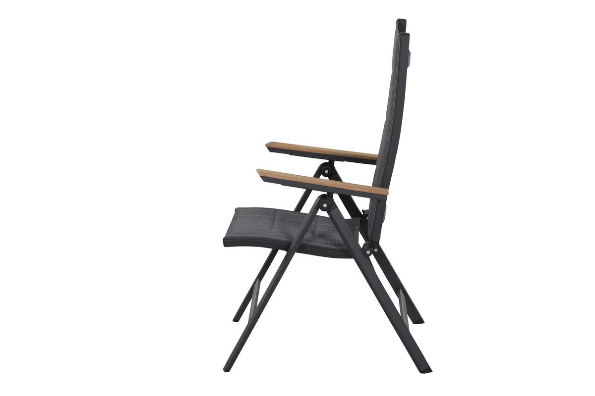 Gartenstuhl-Set Tesor 2-tlg. Anthrazit Hochlehner - Anthrazit, Basics, Holz/Kunststoff (59/110/68cm) - Siena Garden