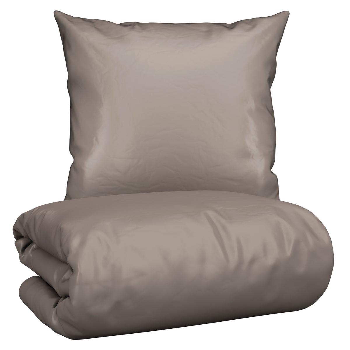 Bettwäsche Bio-Sophia Uni Taupe ca. 135x200cm - Taupe, Natur, Textil (135/200cm) - ecoTree