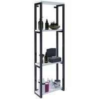 WANDREGAL BITILA M - Weiss/Schwarz, Modern, Holzwerkstoff/Metall (35/112/15cm) - MID.YOU