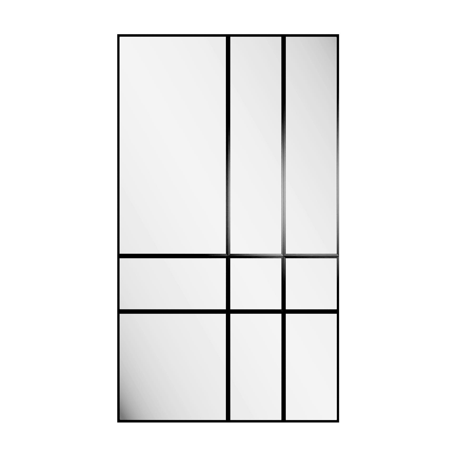 Dekospiegel Sirius Schwarz ca. 140x245cm - Schwarz, Basics, Glas/Holz (140/245/2.5cm)