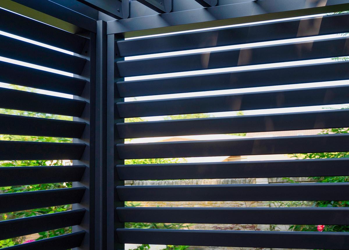 Pergola-Seitenteil Mirador ca. 123x238 cm Alu Anthrazit - Anthrazit, MODERN, Metall (123,5/240/10cm) - Gardenson