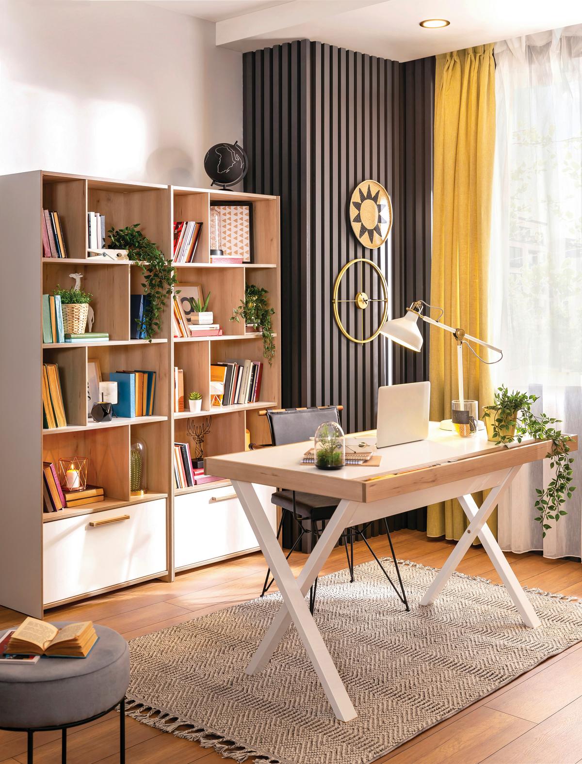 Íróasztal Modera Young - fehér/világosbarna, Modern, faalapú anyag/fém (130/75/71cm)