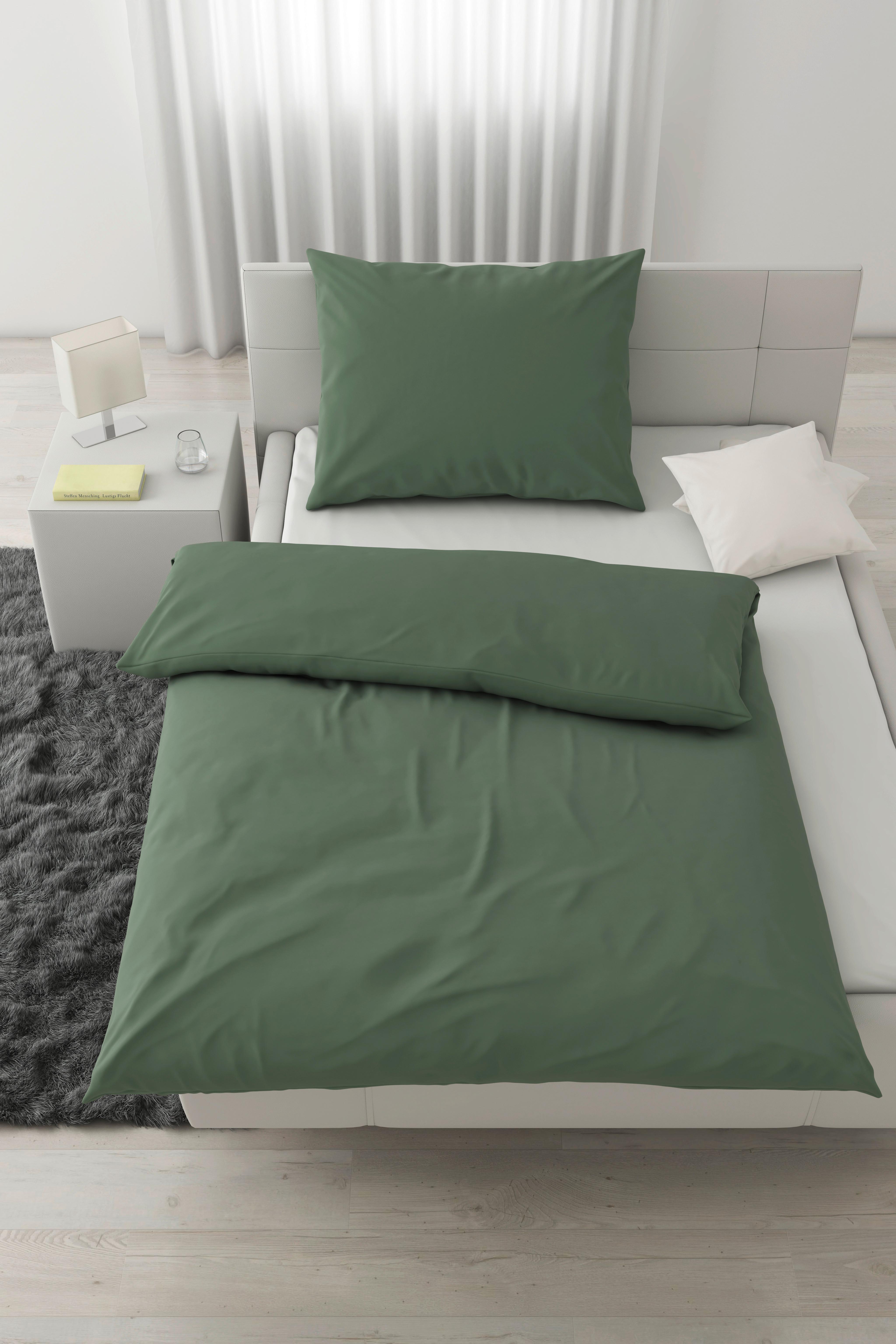 Bettwäsche Stone Washed Uni 160x210cm - Kieferfarben, Romantik / Landhaus, Textil (160/210cm) - Modern Living