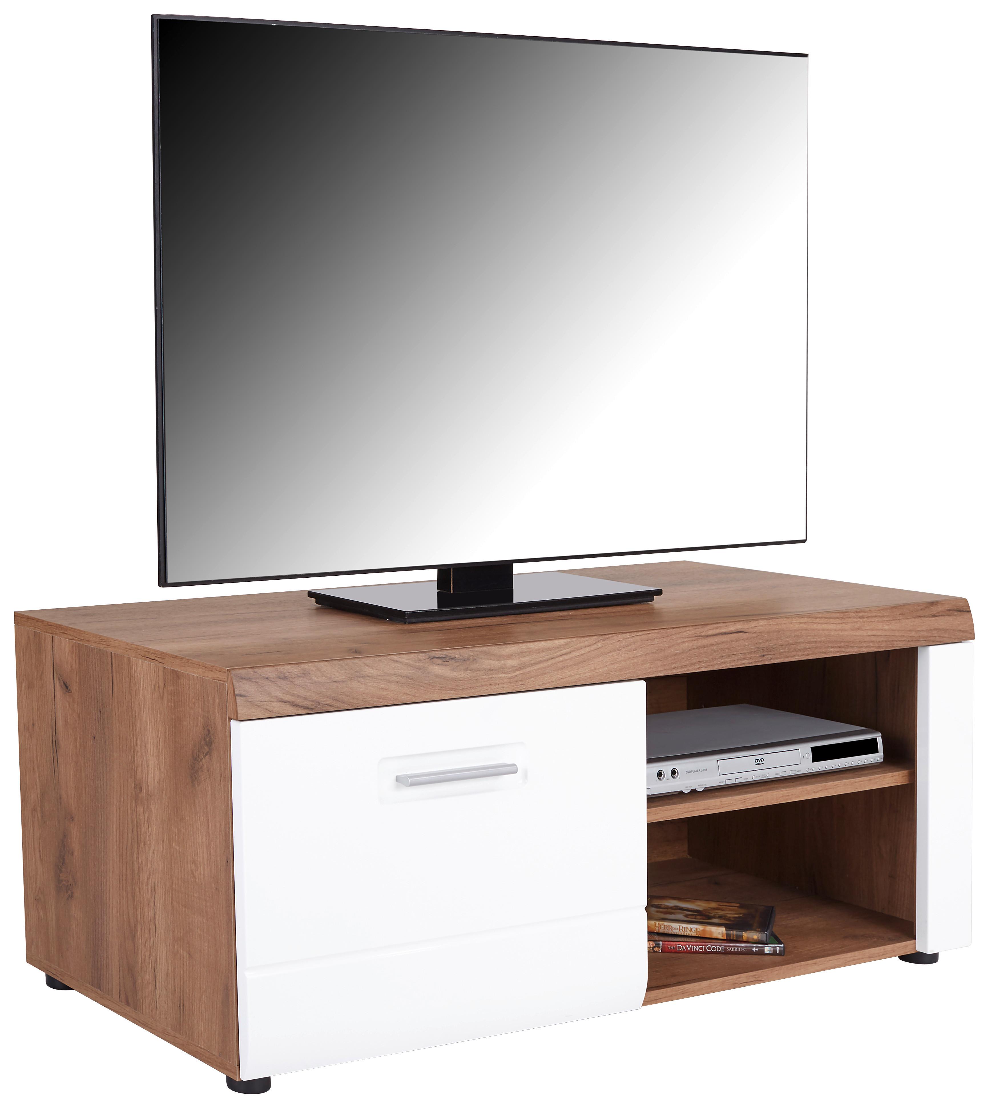 Element TV Avensis New - alb/culoare lemn stejar, Konventionell, material pe bază de lemn (111,9/46,1/49,6cm) - Premium Living