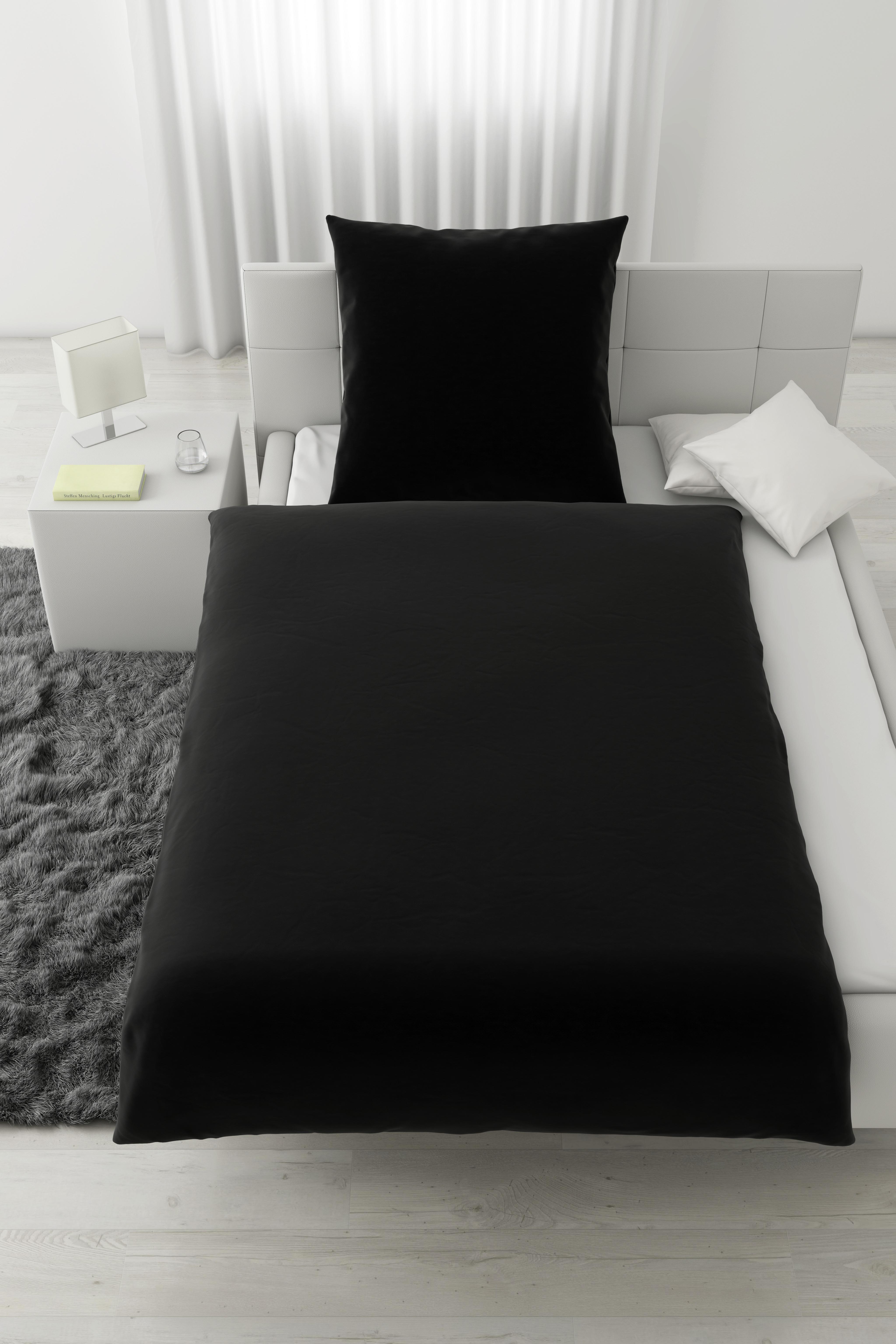 Bettwäsche Iris in Schwarz ca. 135x200cm - Schwarz, MODERN, Textil (135/200cm) - Modern Living