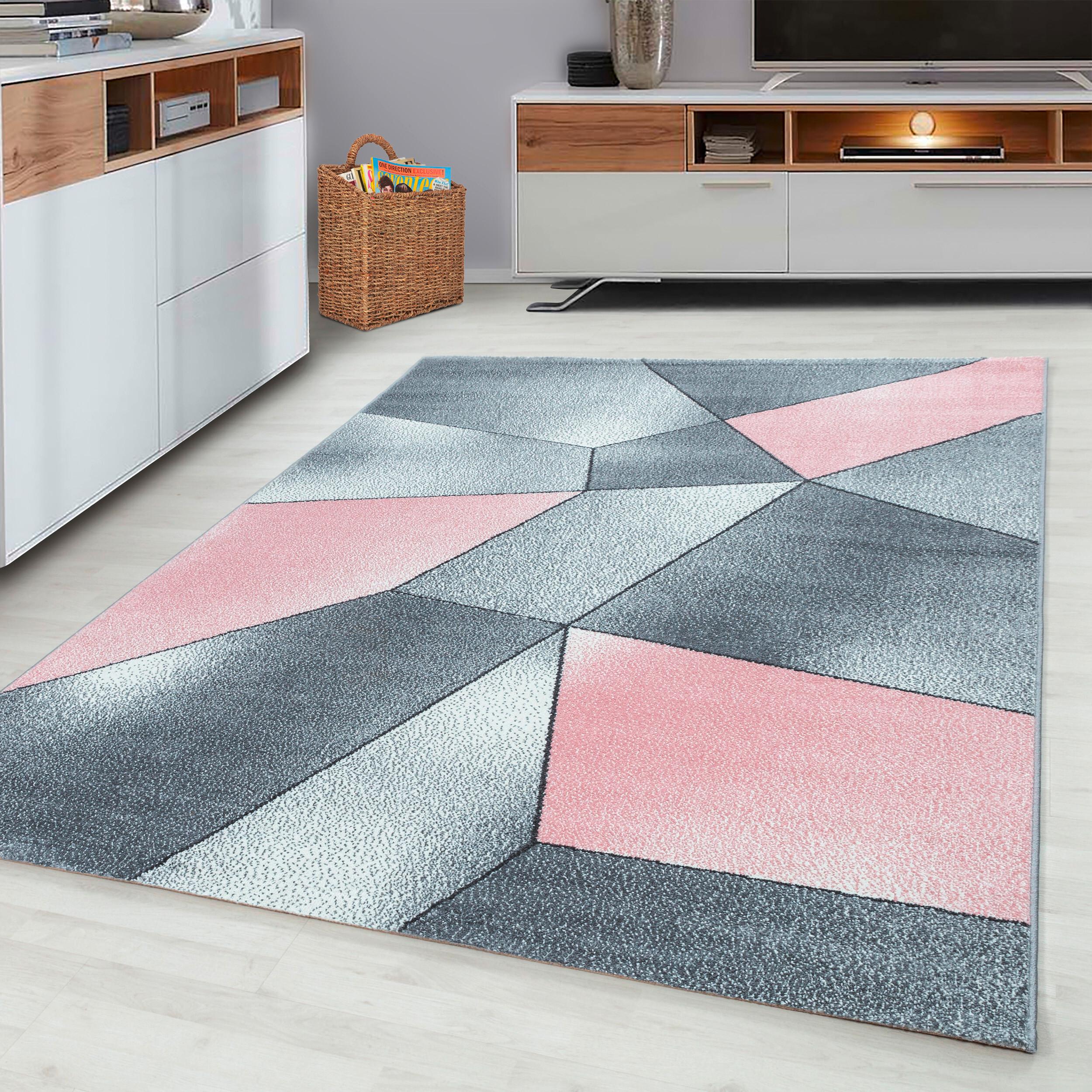 Webteppich Beta Pink ca. 140x200cm - Pink, Basics, Textil (140/200cm) - Novel