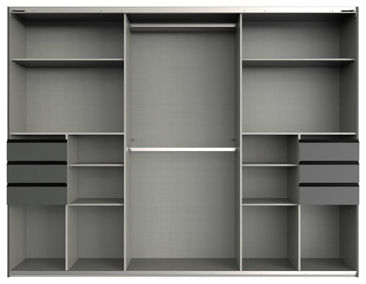 Schwebetürenschrank Saigon ca. 270x210 cm Weiß - Klar/Alufarben, KONVENTIONELL, Glas/Holzwerkstoff (270/208/64cm) - MID.YOU