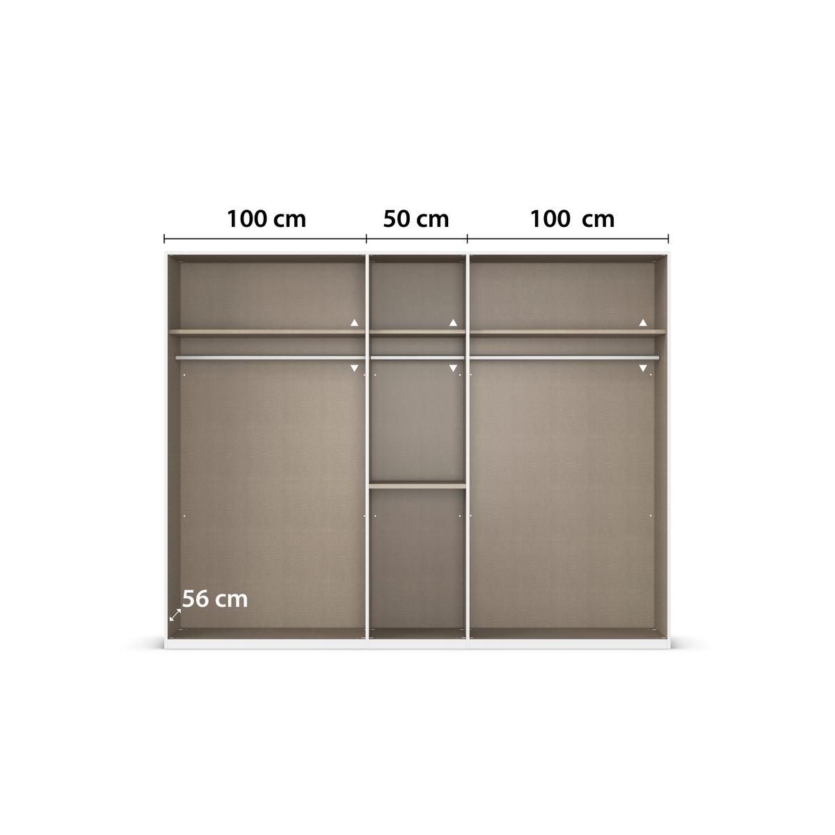 Omara S Klasičnimi Vrati Evelyn, Barva Hrasta - hrast sonoma, Design, umetna masa/steklo (251/197/60cm) - Novel