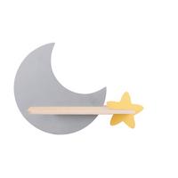 Dječja Zidna Svjetiljka 21-75574 Moon - siva, Basics, drvni materijal/drvo (39.5/12/27.5cm)