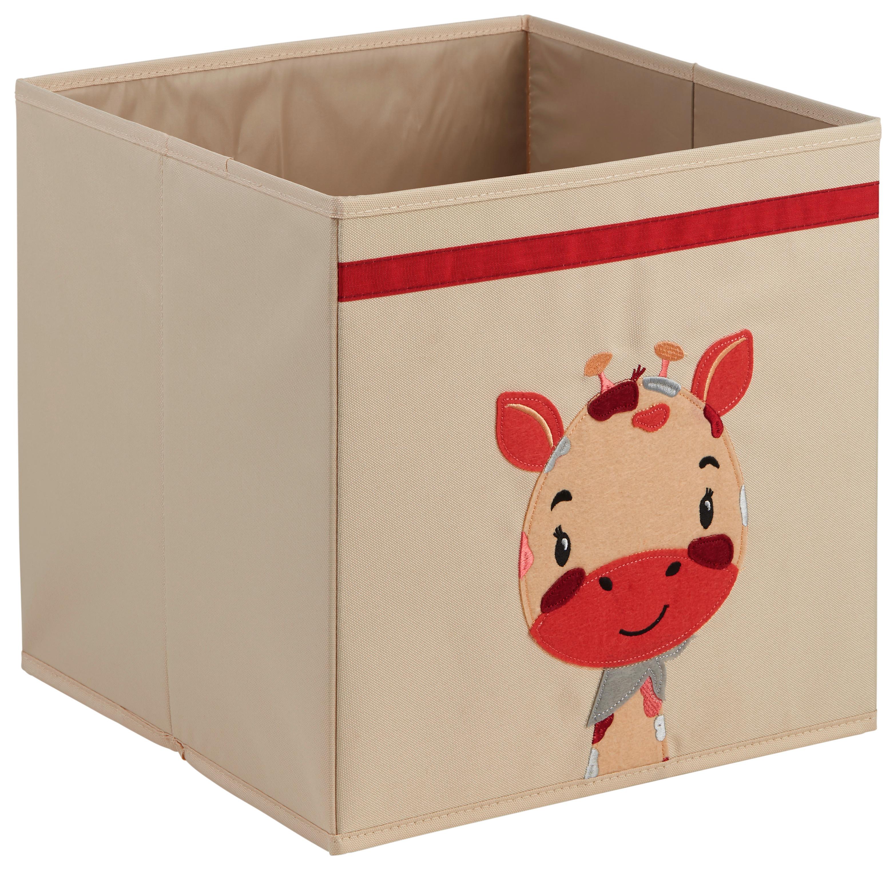 Faltbox Peter ca. 34l - Rot/Creme, Karton/Textil (33/32/33cm) - Mömax