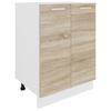 Kuhinjska Spodnja Omarica Esilo, Hrast, Bela - bela/barve aluminija, Konvencionalno, kovina/leseni material (60/82/46cm) - MID.YOU