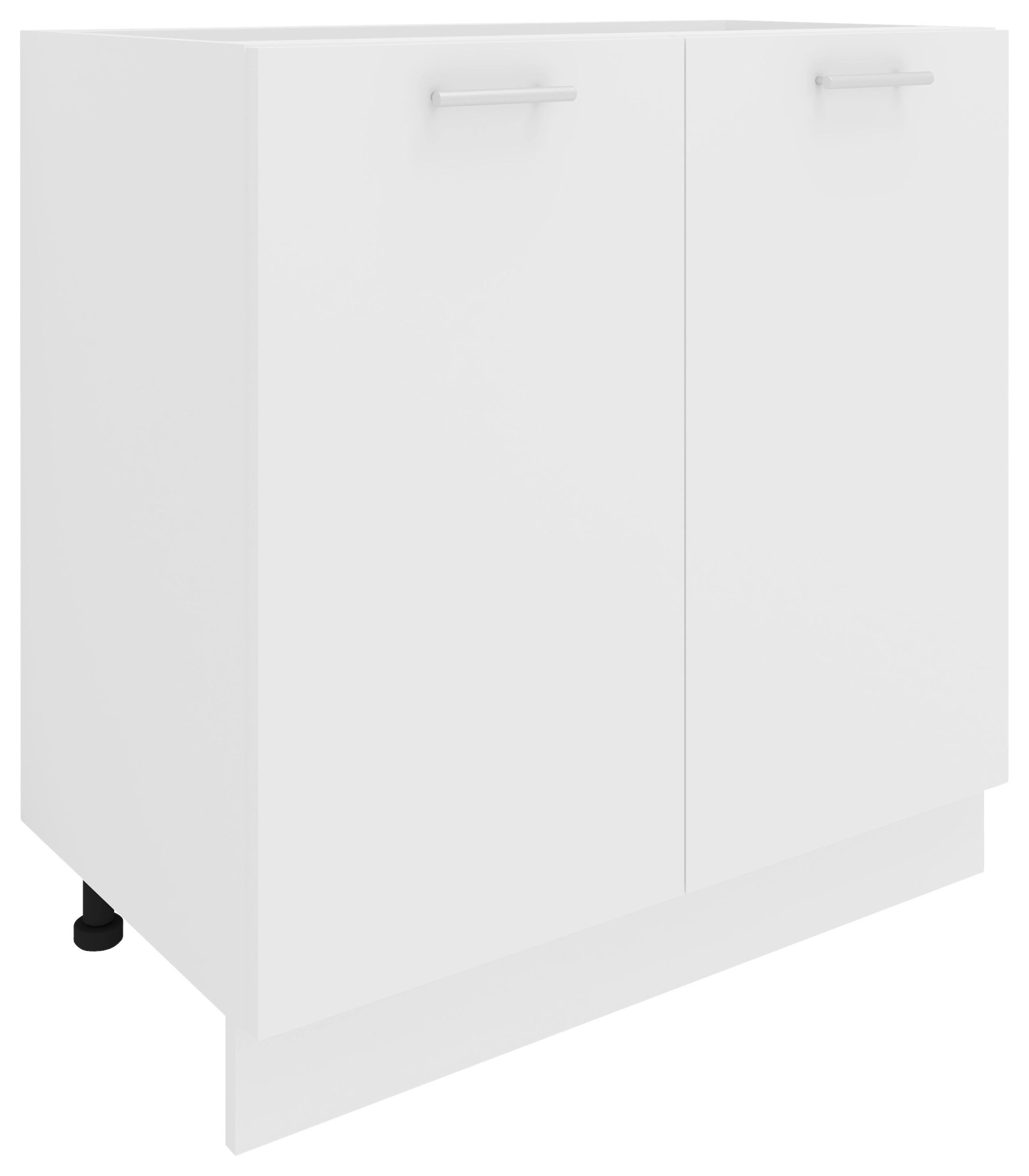 Kuhinjska Spodnja Omarica Esilo, Bela - bela/barve aluminija, Konvencionalno, kovina/leseni material (80/82/46cm) - MID.YOU