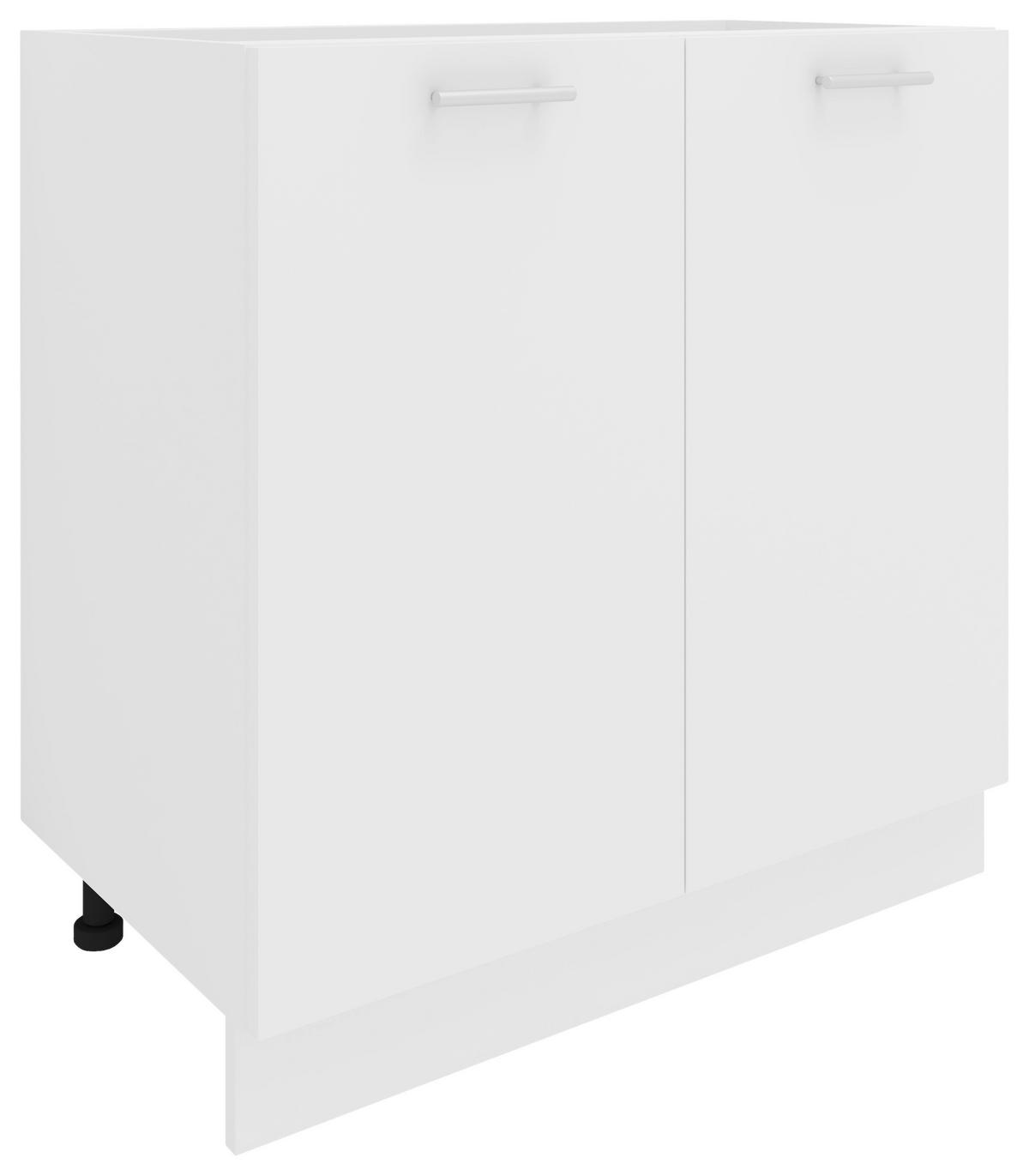 Kuhinjska Spodnja Omarica Esilo, Bela - bela/barve aluminija, Konvencionalno, kovina/leseni material (80/82/46cm) - MID.YOU